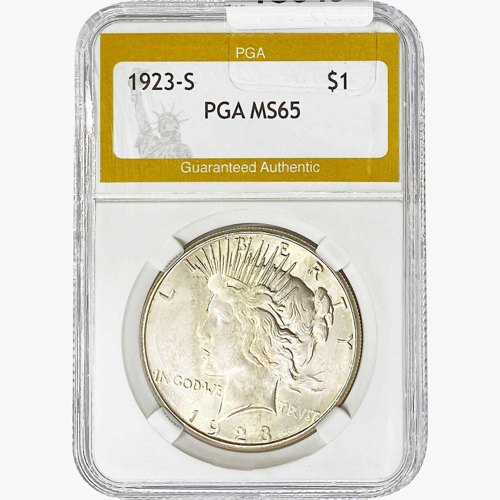 1923-S Silver Peace Dollar PGA MS65 (1 of 2)