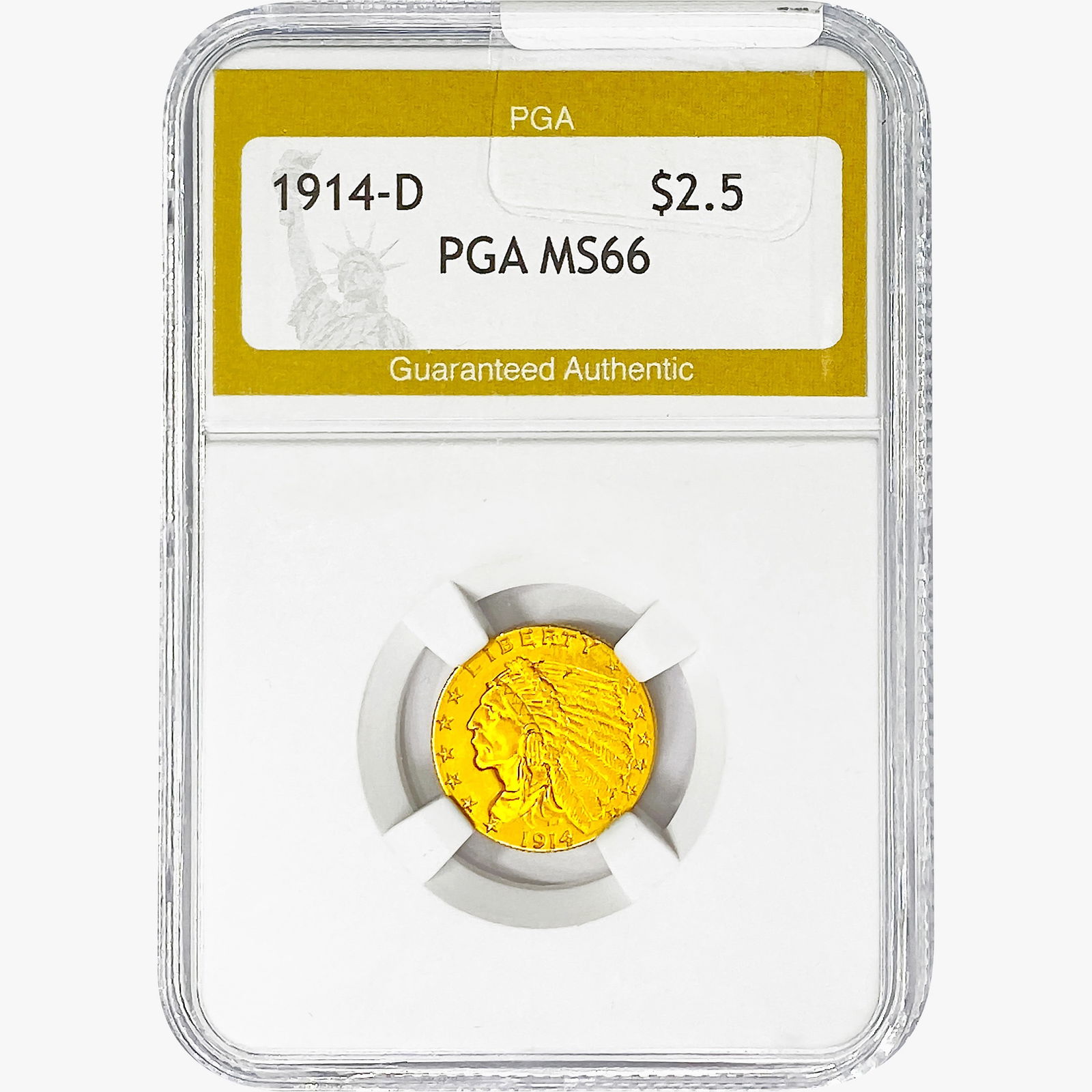 1914-D $2.50 Gold Quarter Eagle PGA MS66 (1 of 2)