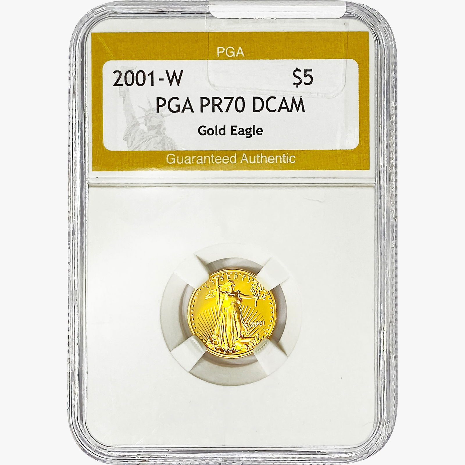 2001-W $5 1/10oz Gold Eagle PGA PR70 DCAM (1 of 2)
