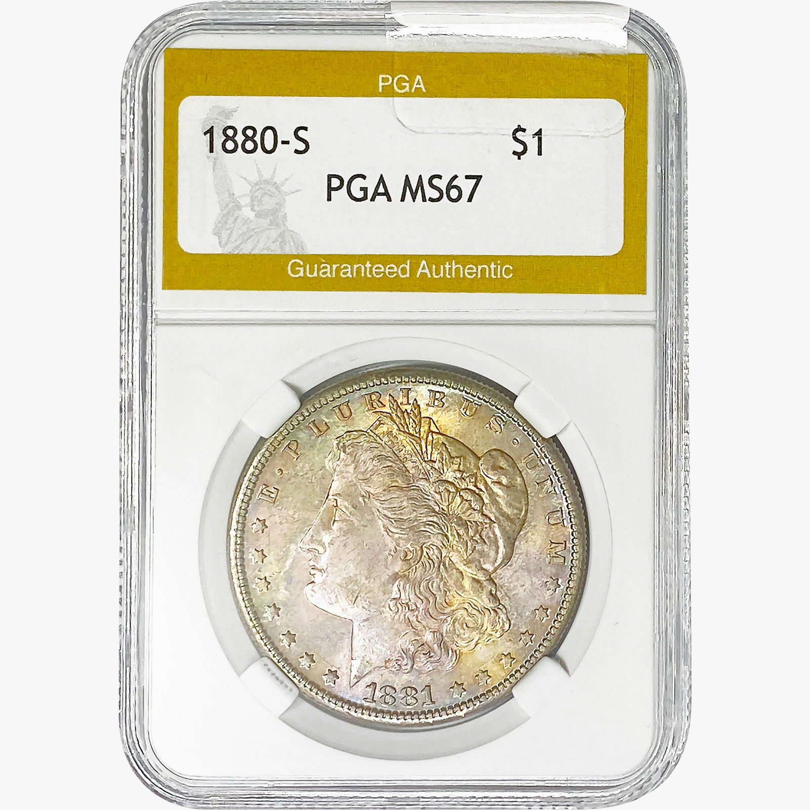 1880-O Morgan Silver Dollar PGA MS67 (1 of 2)