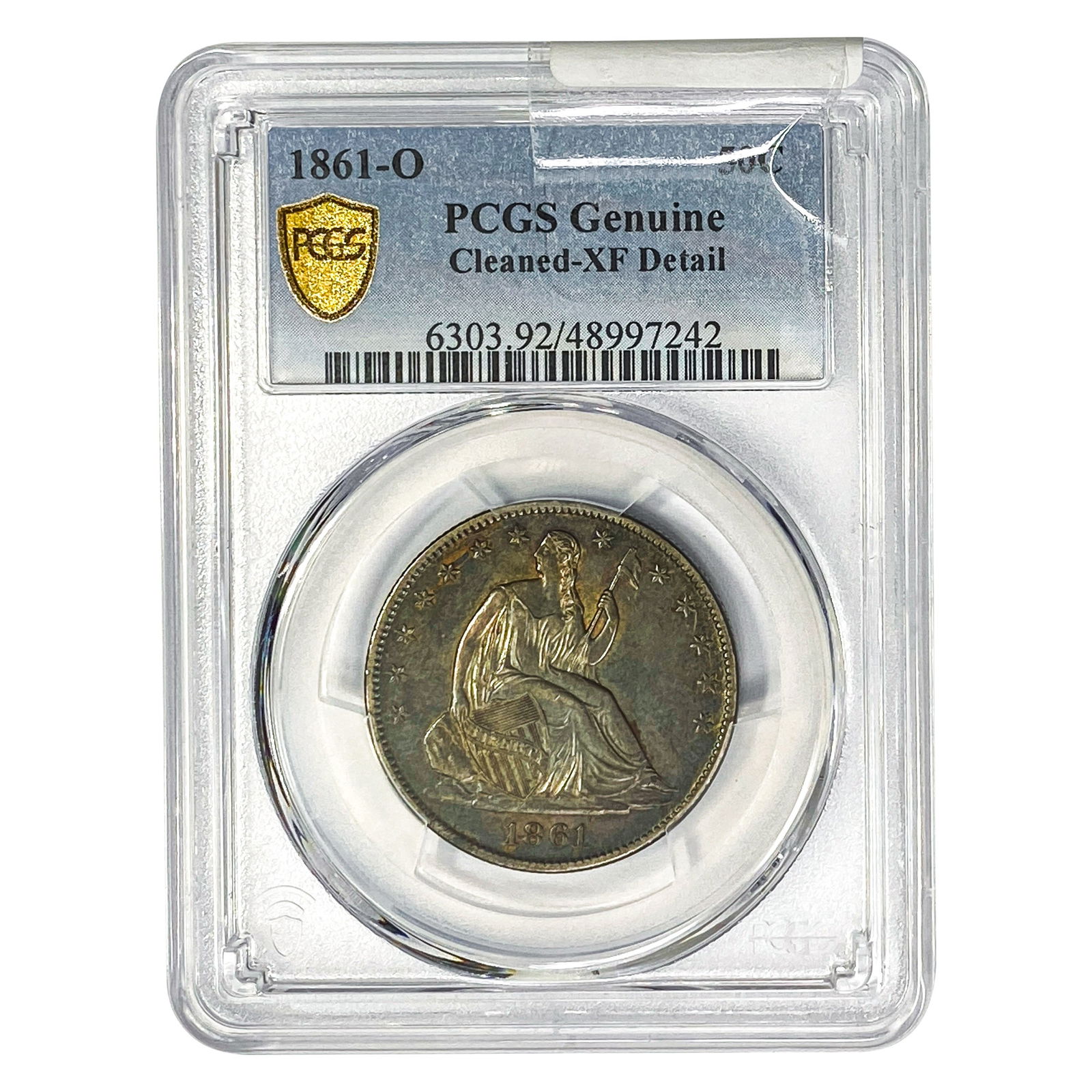 1861-O Seated Liberty Half Dollar PCGS Genuine XF (1 of 2)