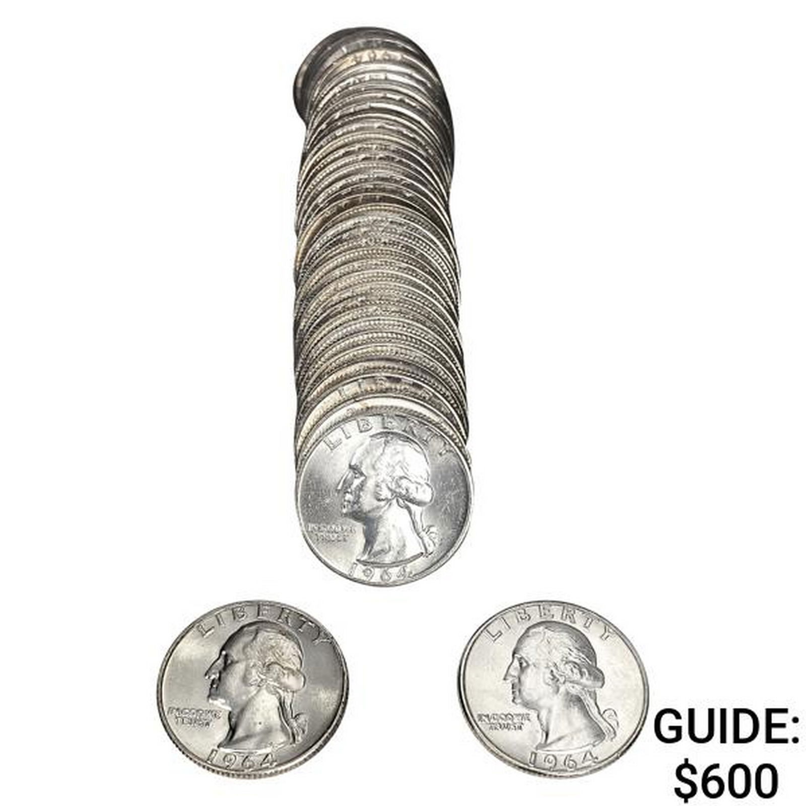 1964 BU 1964 D Washington Quarter Roll (40 Coins) (1 of 4)