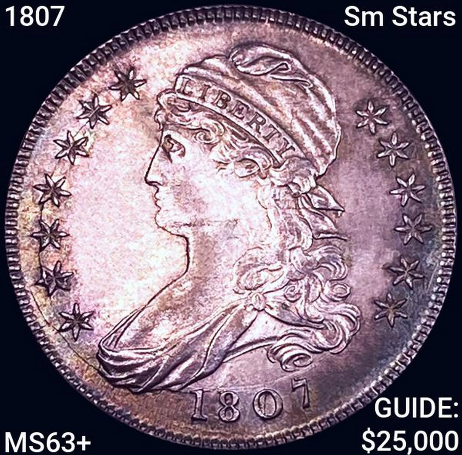 1807 Sm Stars Capped Bust Half Dollar CHOICE BU+ (1 of 2)