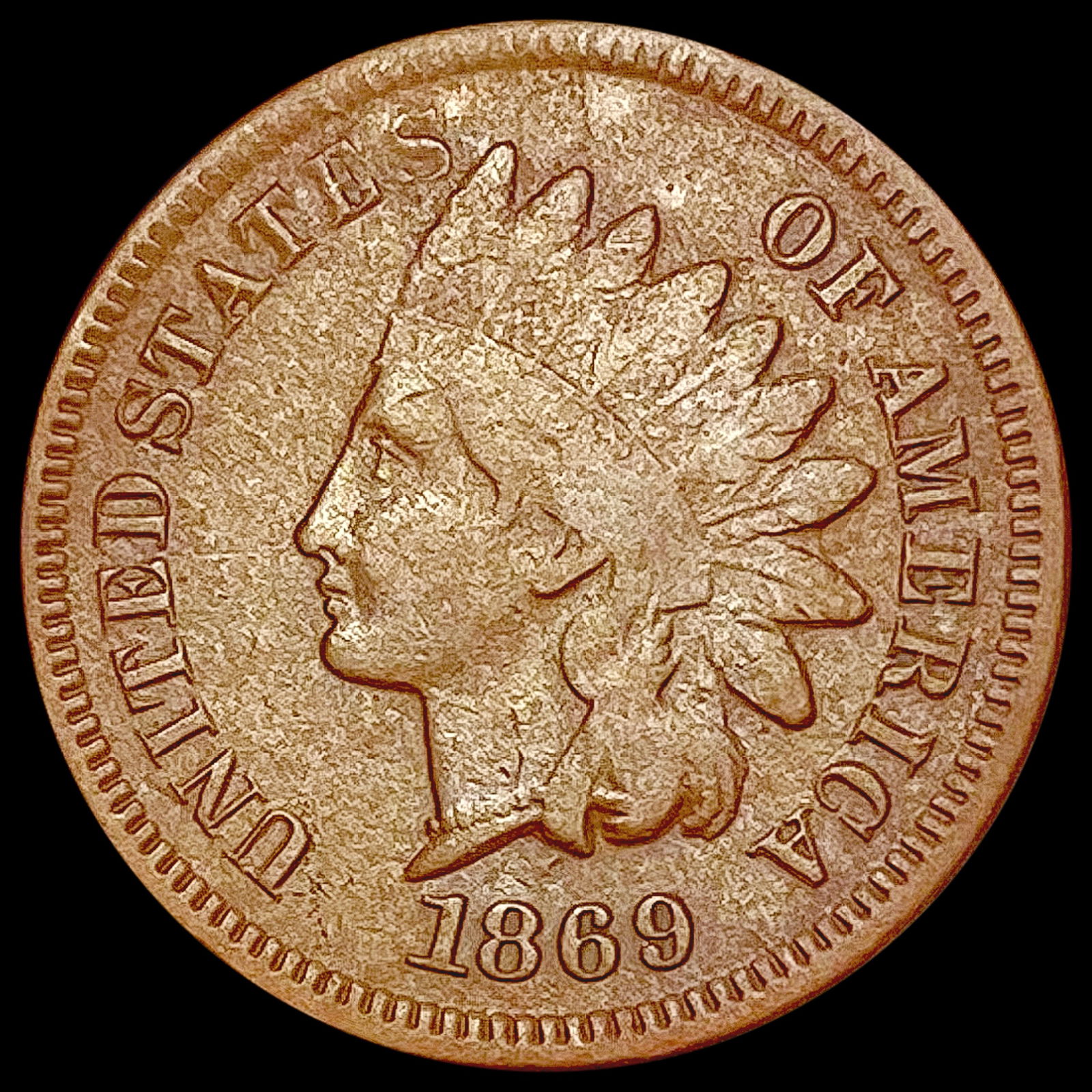 1869 Indian Head Cent LIGHTLY CIRCULATED (1 of 2)