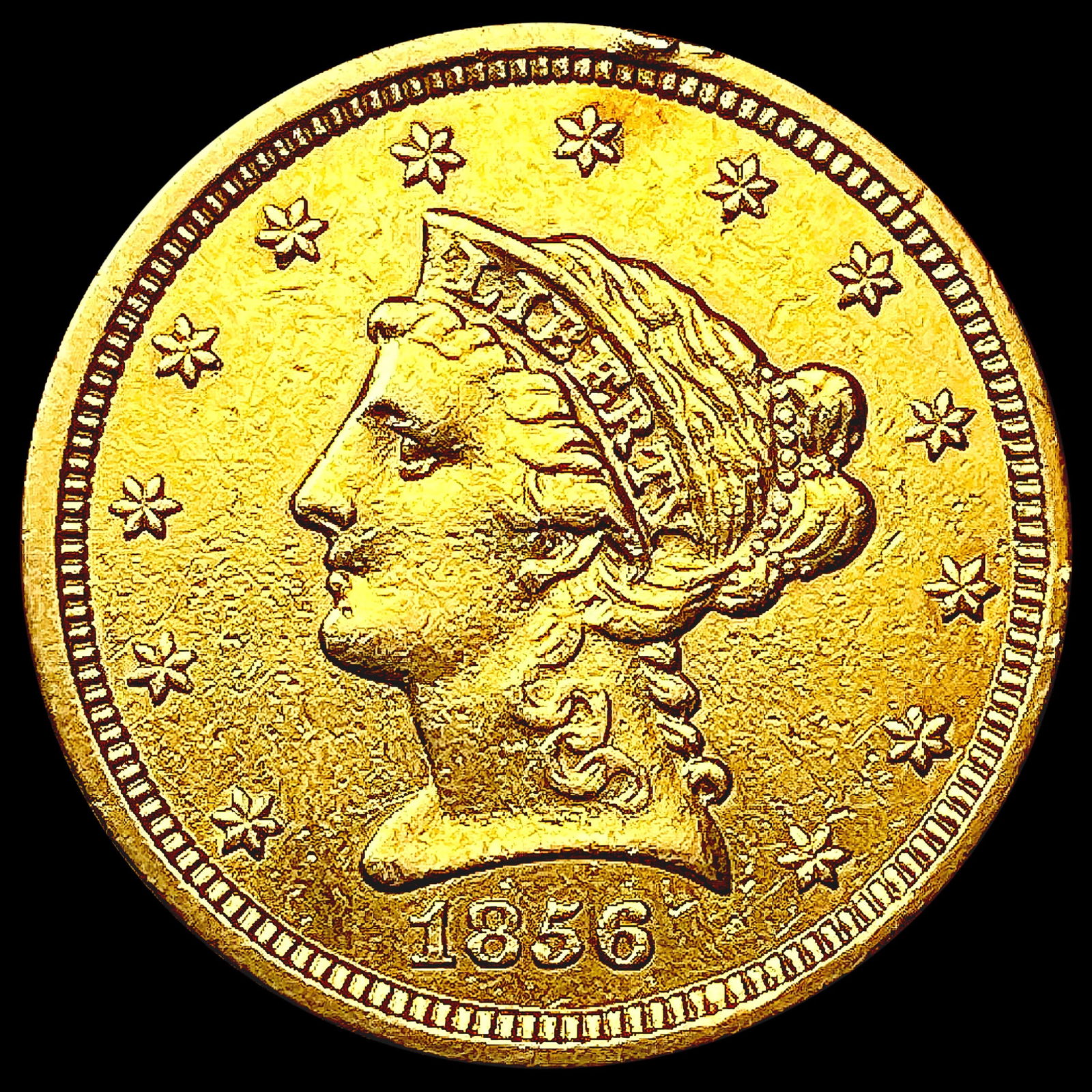1856 $2.50 Gold Quarter Eagle CLOSELY UNCIRCULATED (1 of 2)