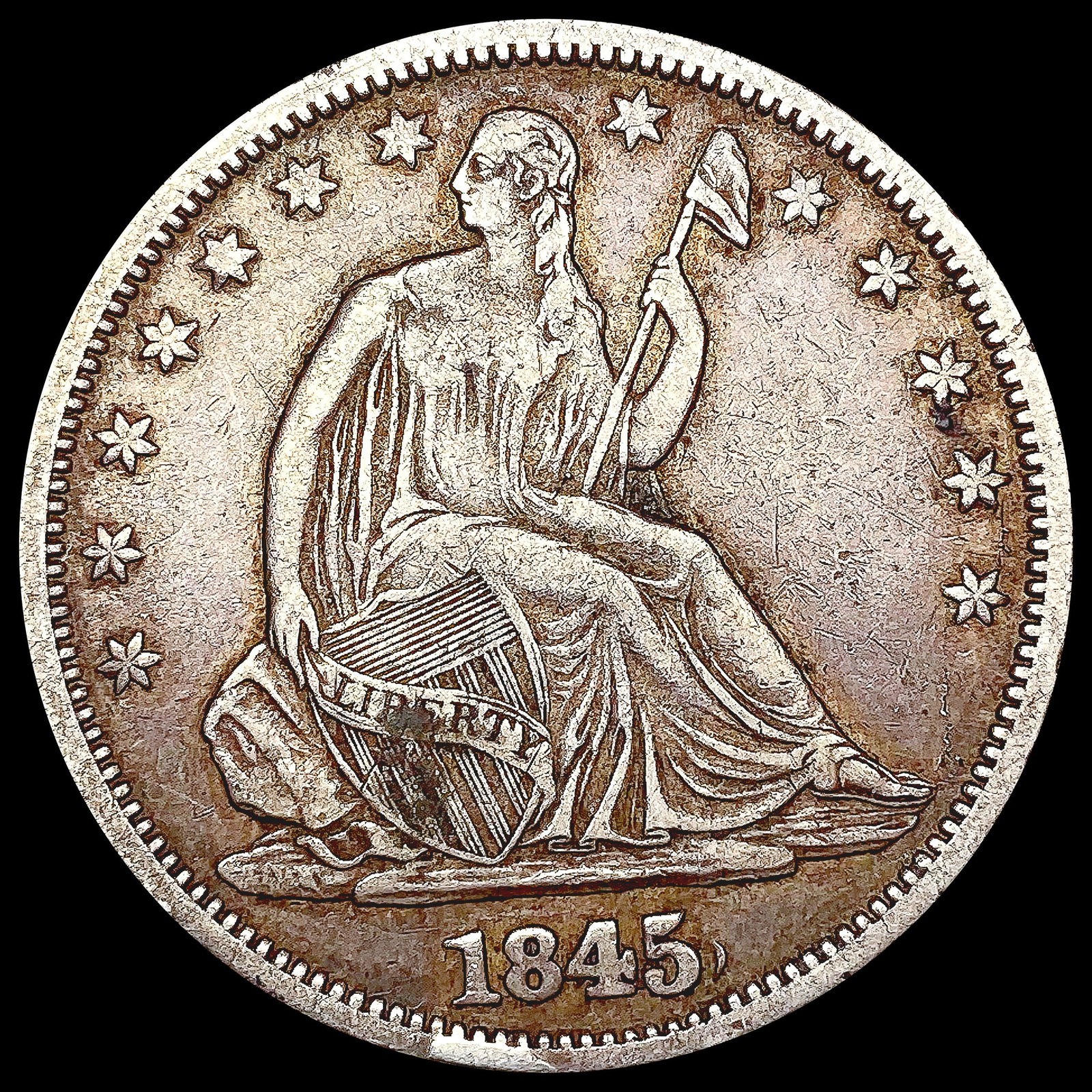 1845-O Seated Liberty Half Dollar LIGHTLY CIRCULAT (1 of 2)