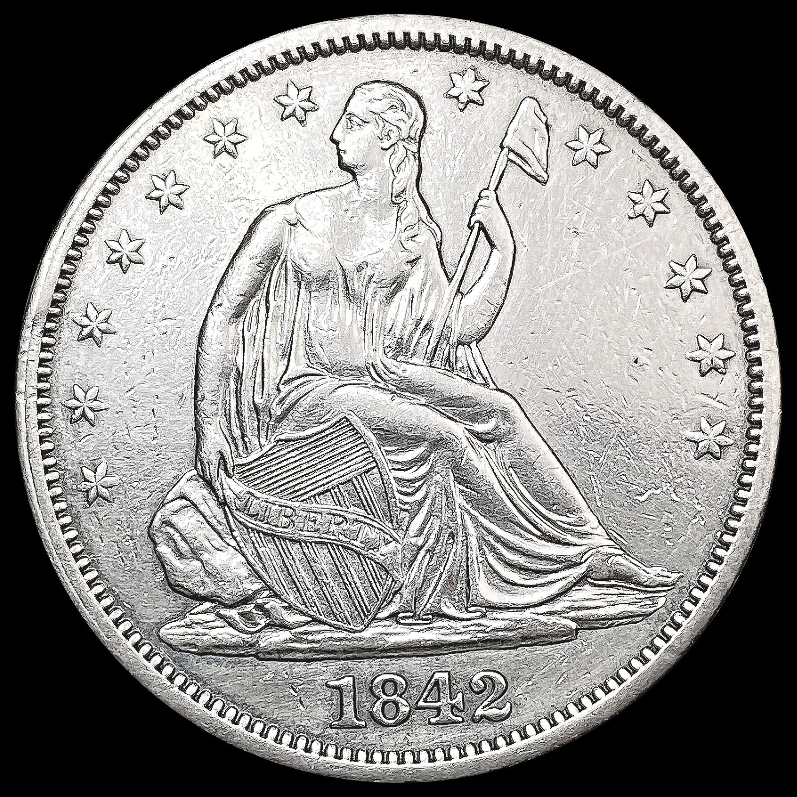 1842 Seated Liberty Half Dollar UNCIRCULATED (1 of 2)