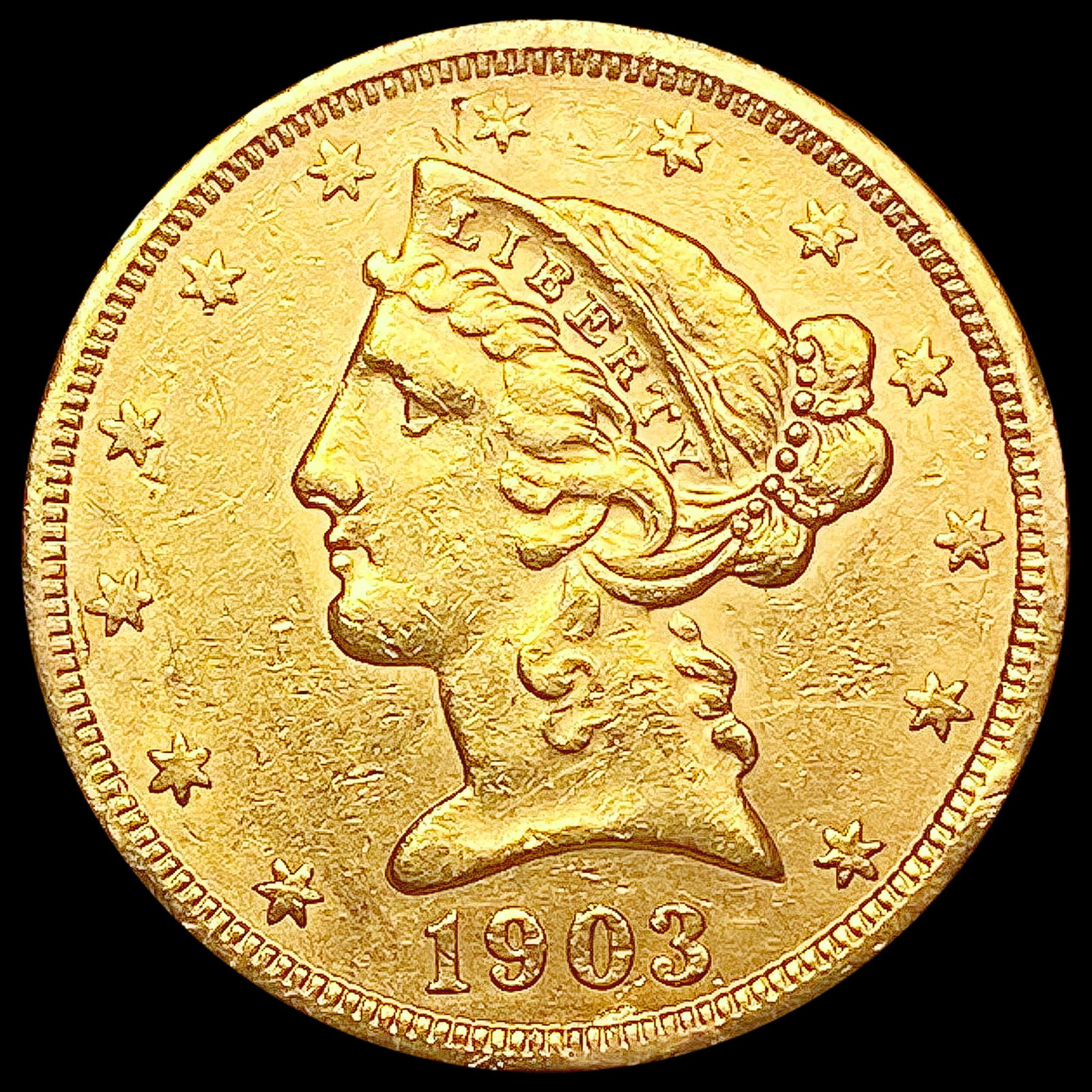 1903-S $5 Gold Half Eagle CLOSELY UNCIRCULATED (1 of 2)
