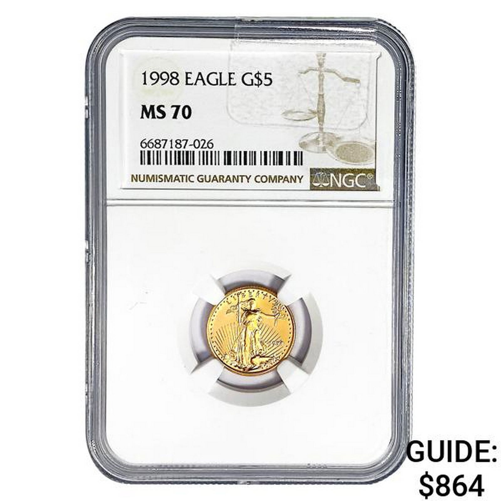 1998 $5 1/10oz. American Gold Eagle NGC MS70 (1 of 2)