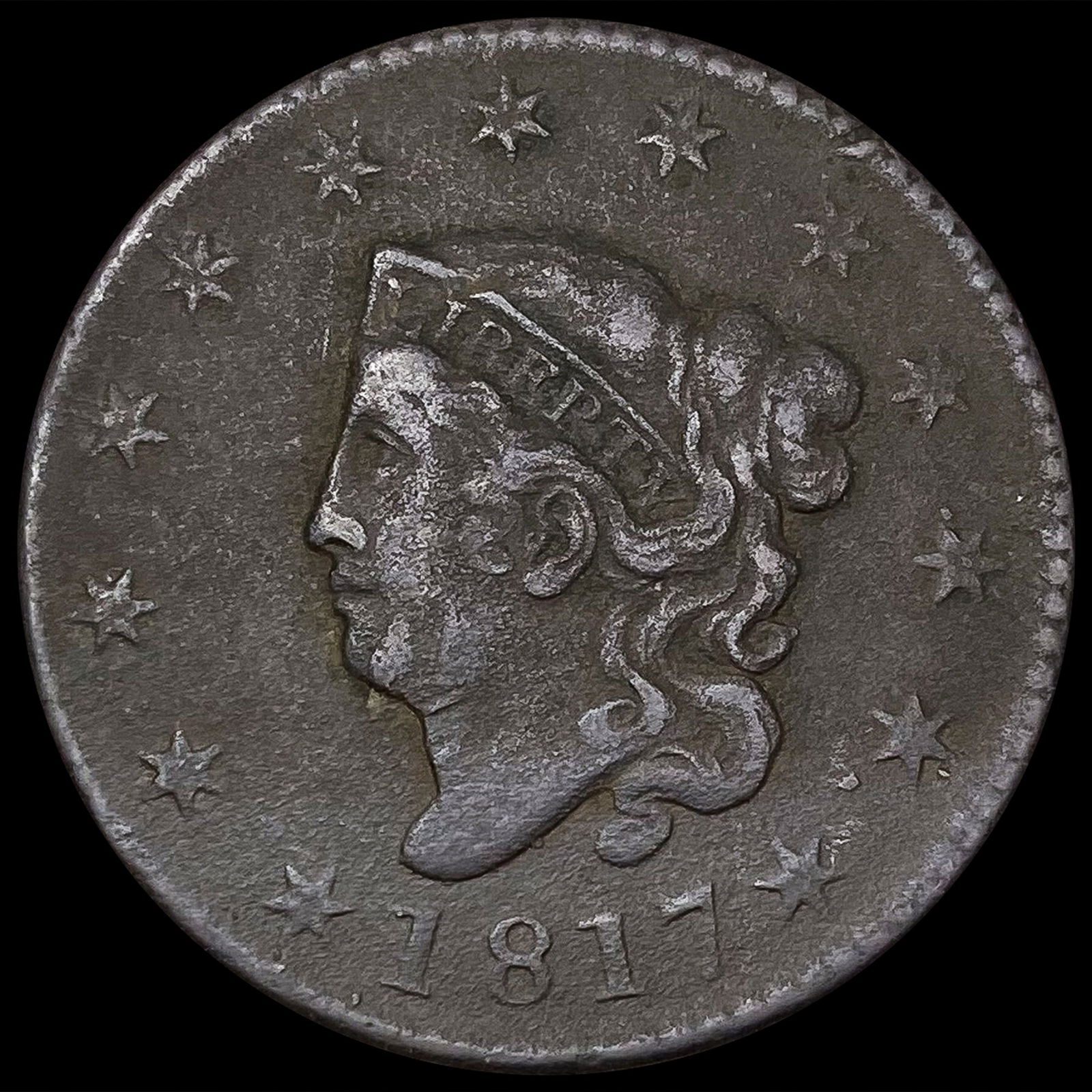 1817 Coronet Head Large Cent NICELY CIRCULATED (1 of 2)