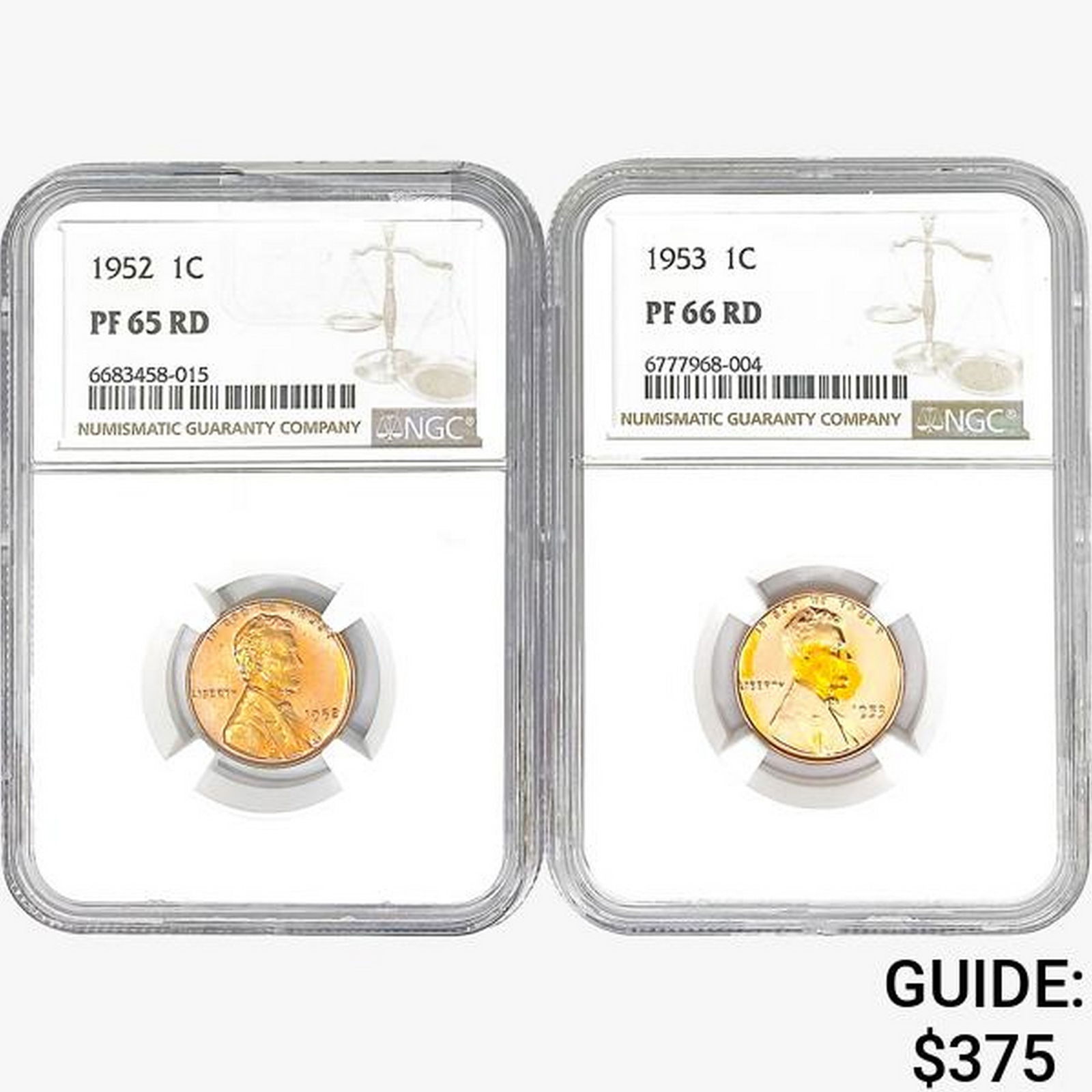 [2] Wheat Cents NGC PF65-66 RD [1952, 1953] (1 of 2)