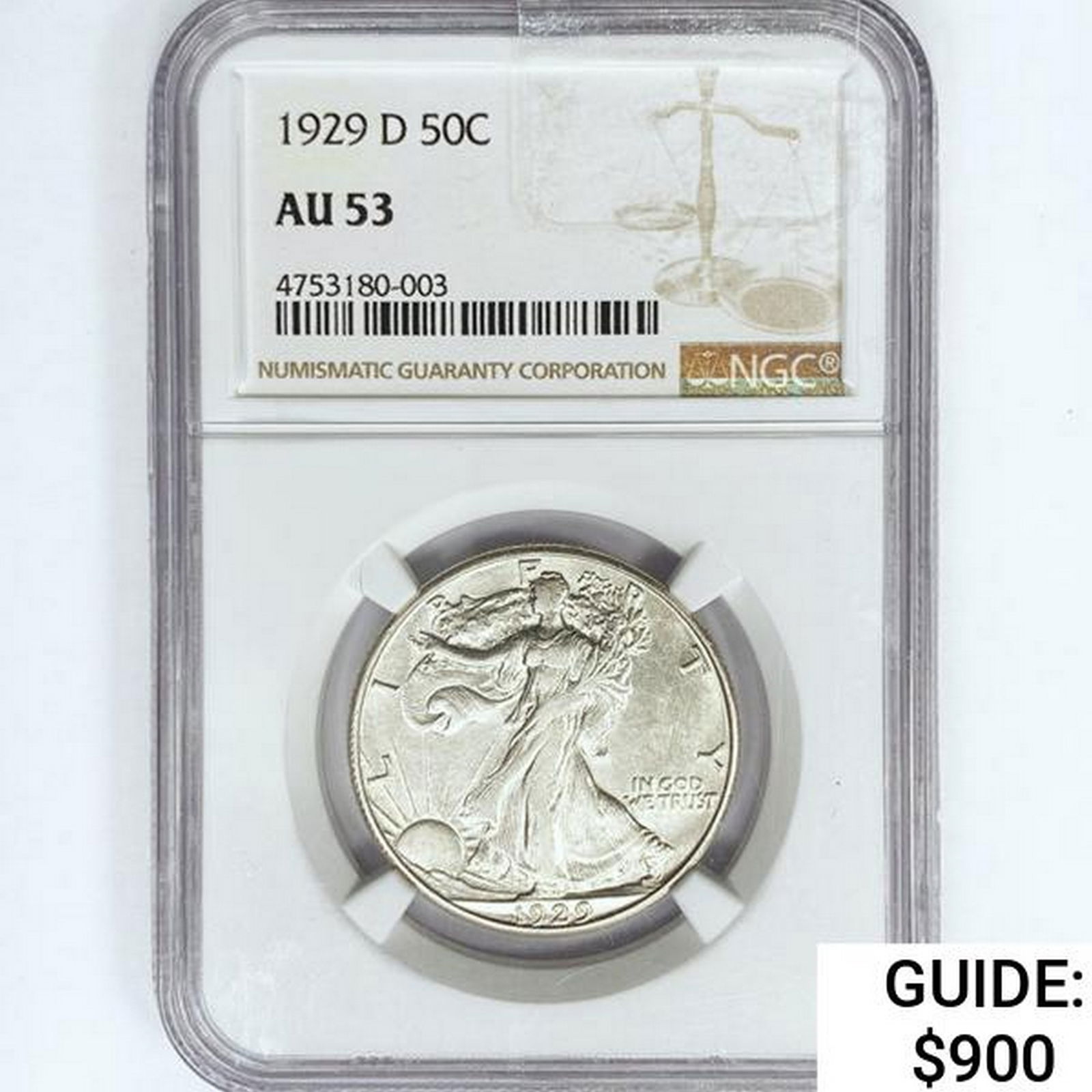 1929-D Walking Liberty Half Dollar NGC AU53 (1 of 2)