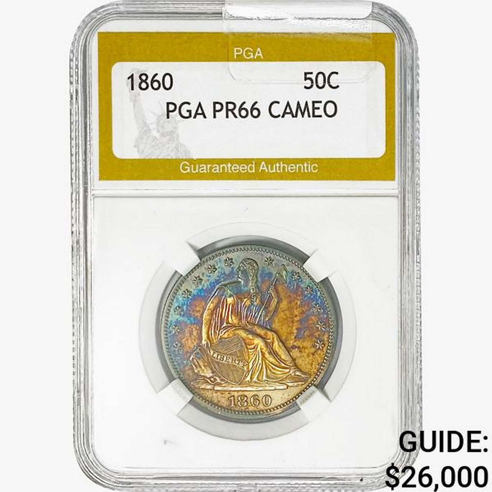 1860 Seated Liberty Half Dollar PGA PR66 CAMEO (1 of 2)