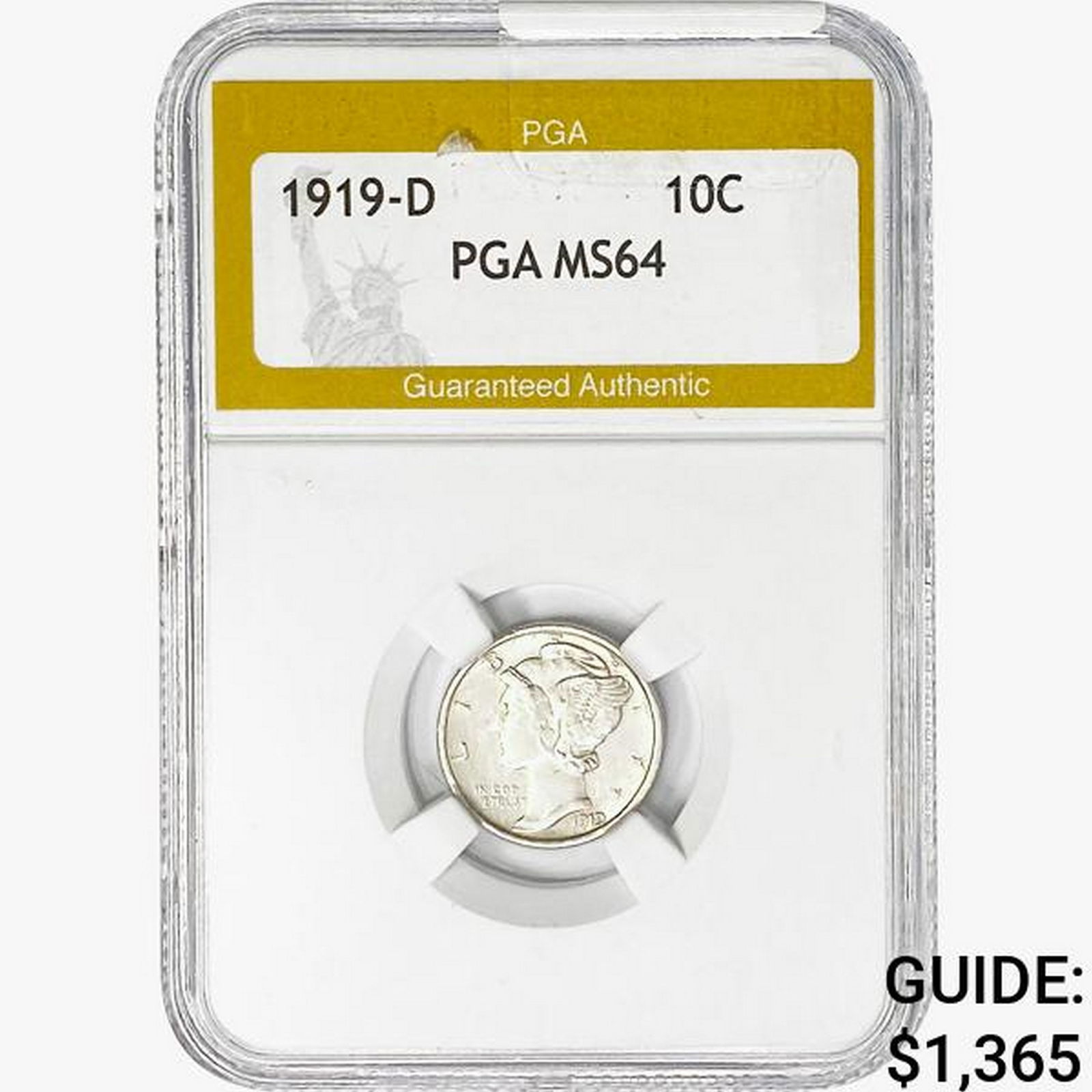 1919-D Mercury Silver Dime PGA MS64 (1 of 2)
