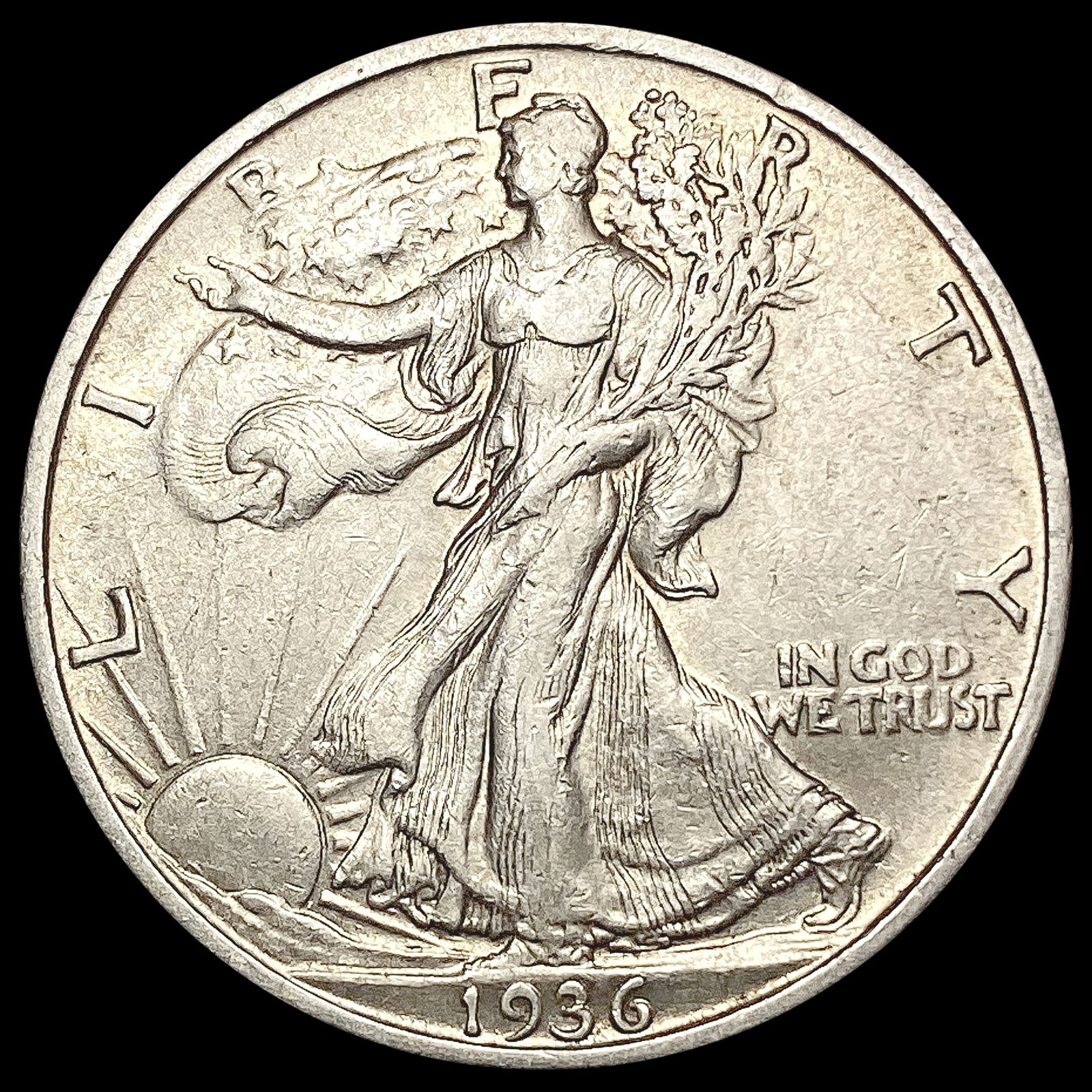 1936-S Walking Liberty Half Dollar CLOSELY UNCIRCU (1 of 2)