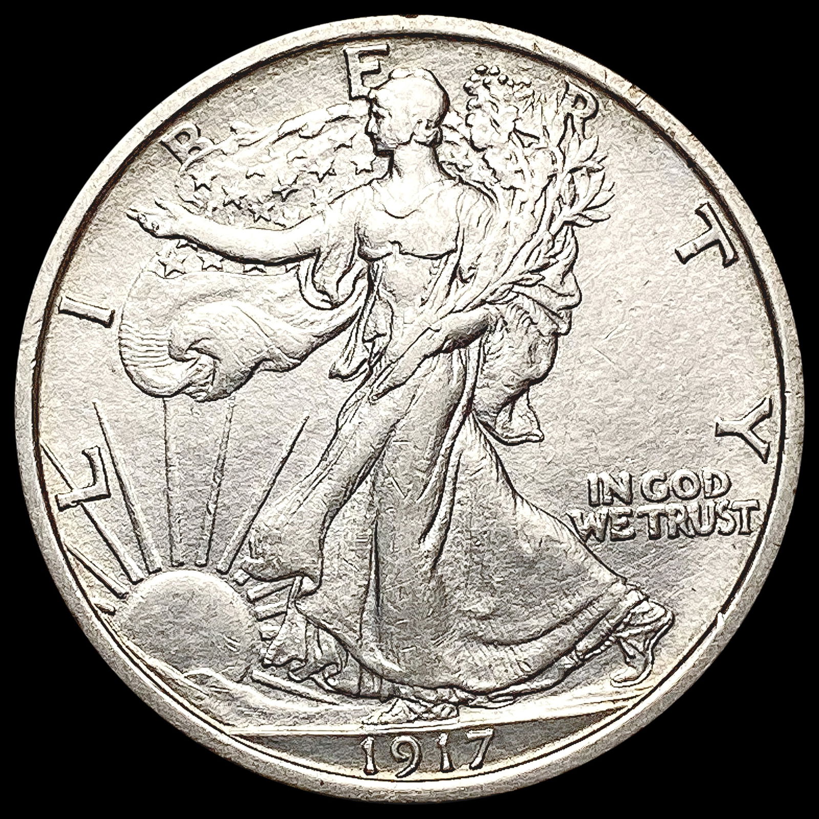 1917 Walking Liberty Half Dollar CLOSELY UNCIRCULA (1 of 2)