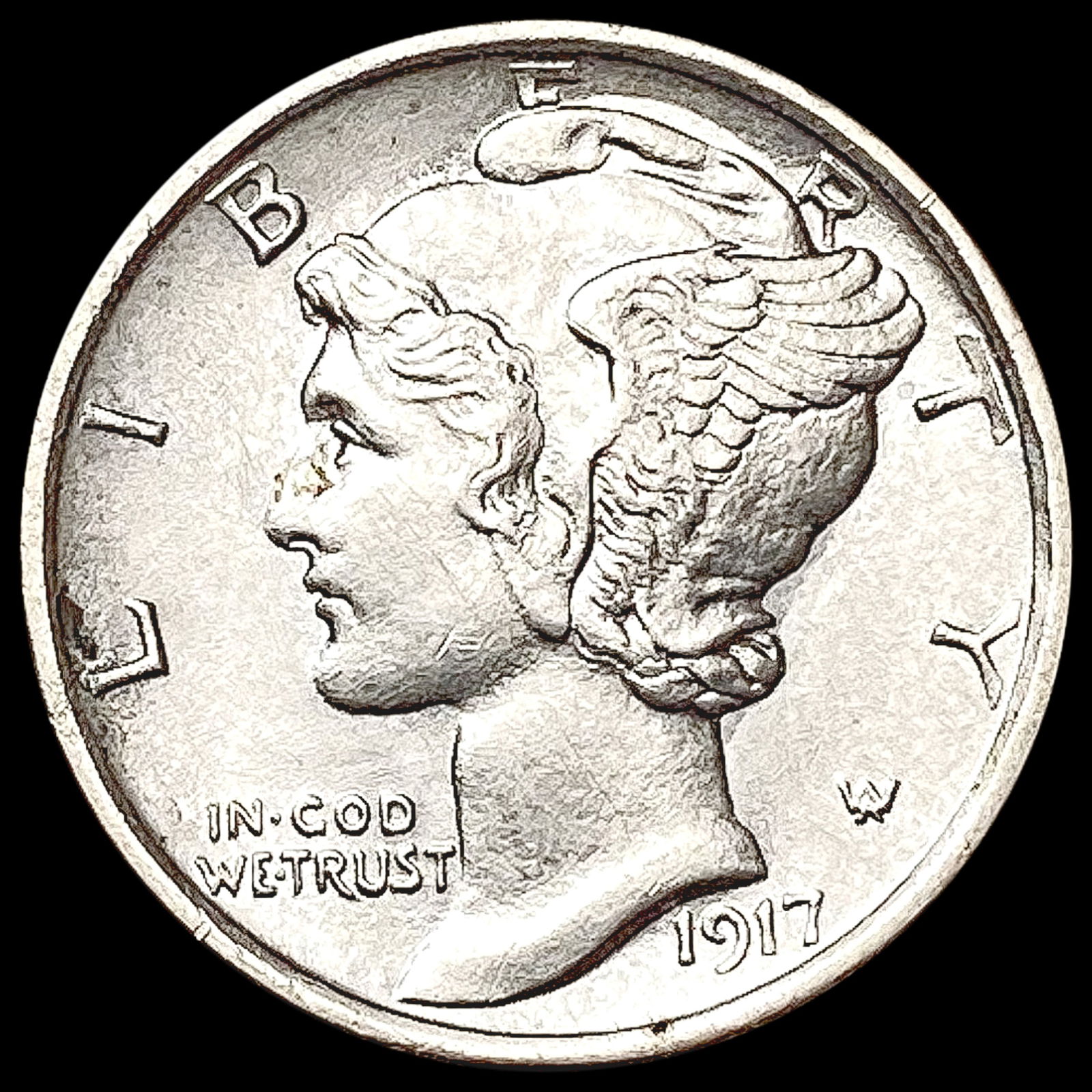 1917-S Mercury Dime CHOICE BU (1 of 2)