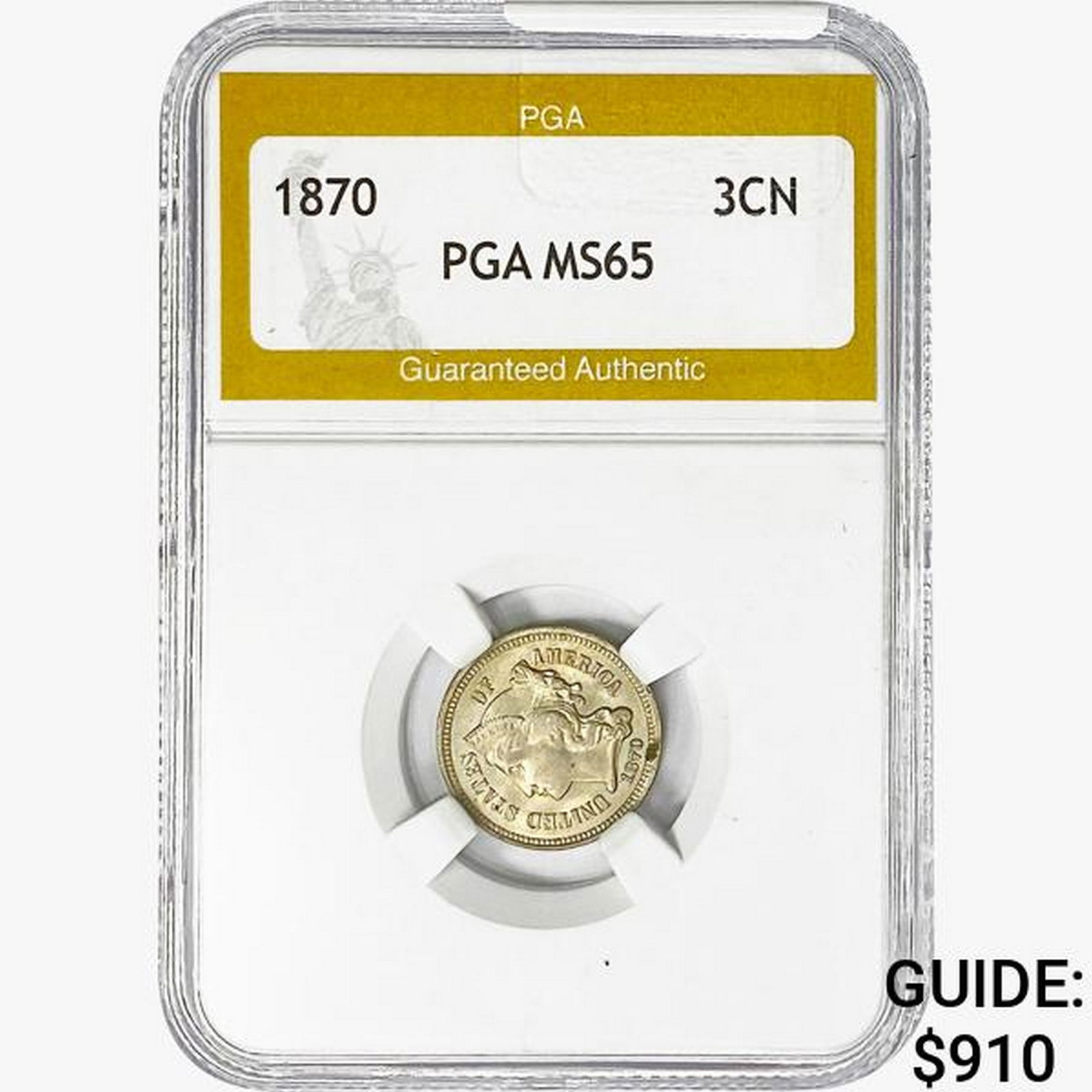 1870 Nickel Three Cent PGA MS65 (1 of 2)