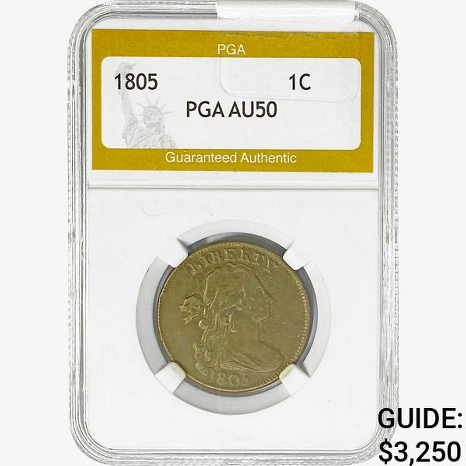 1805 Draped Bust Large Cent PGA AU50 (1 of 2)