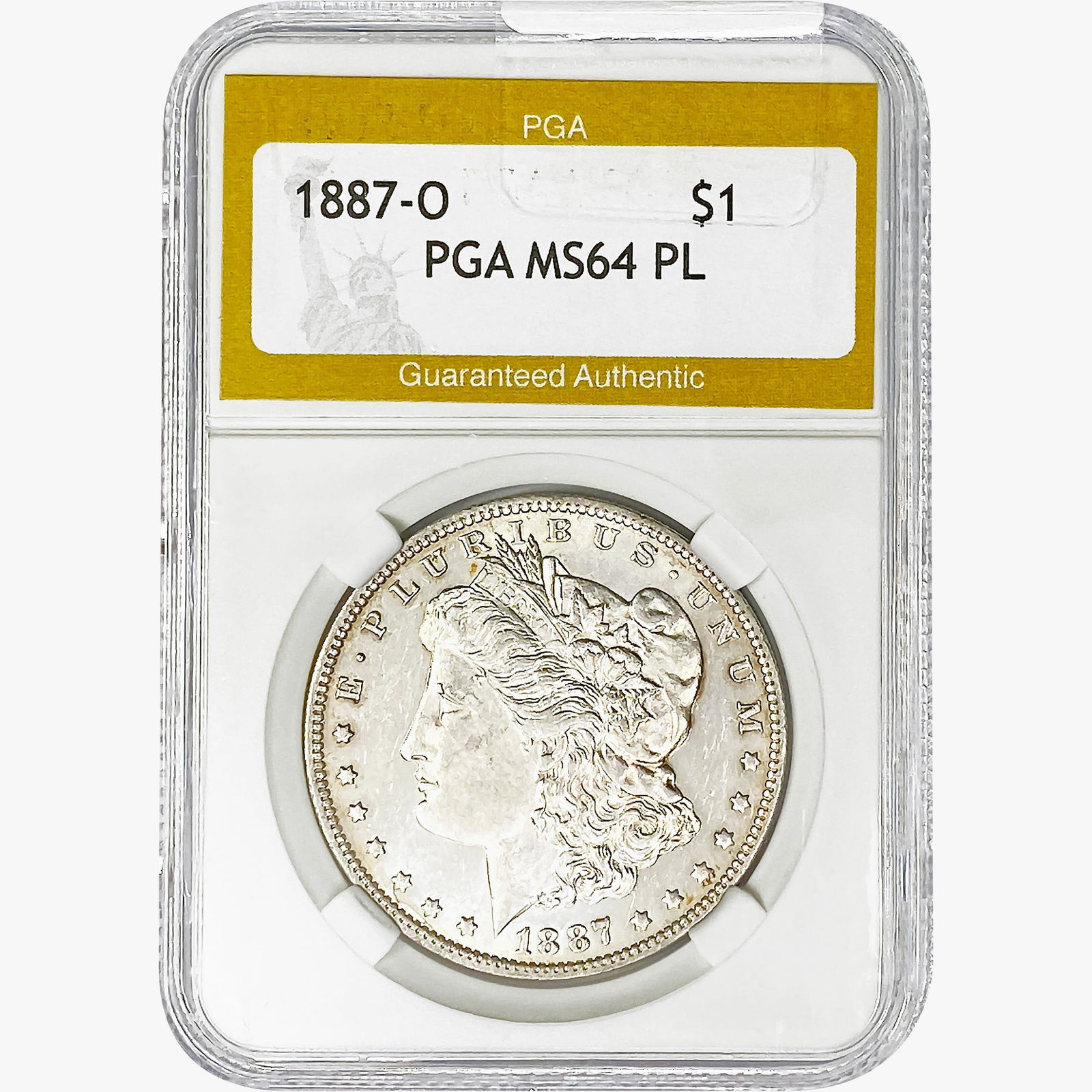 1887-O Morgan Silver Dollar PGA MS64 PL (1 of 2)