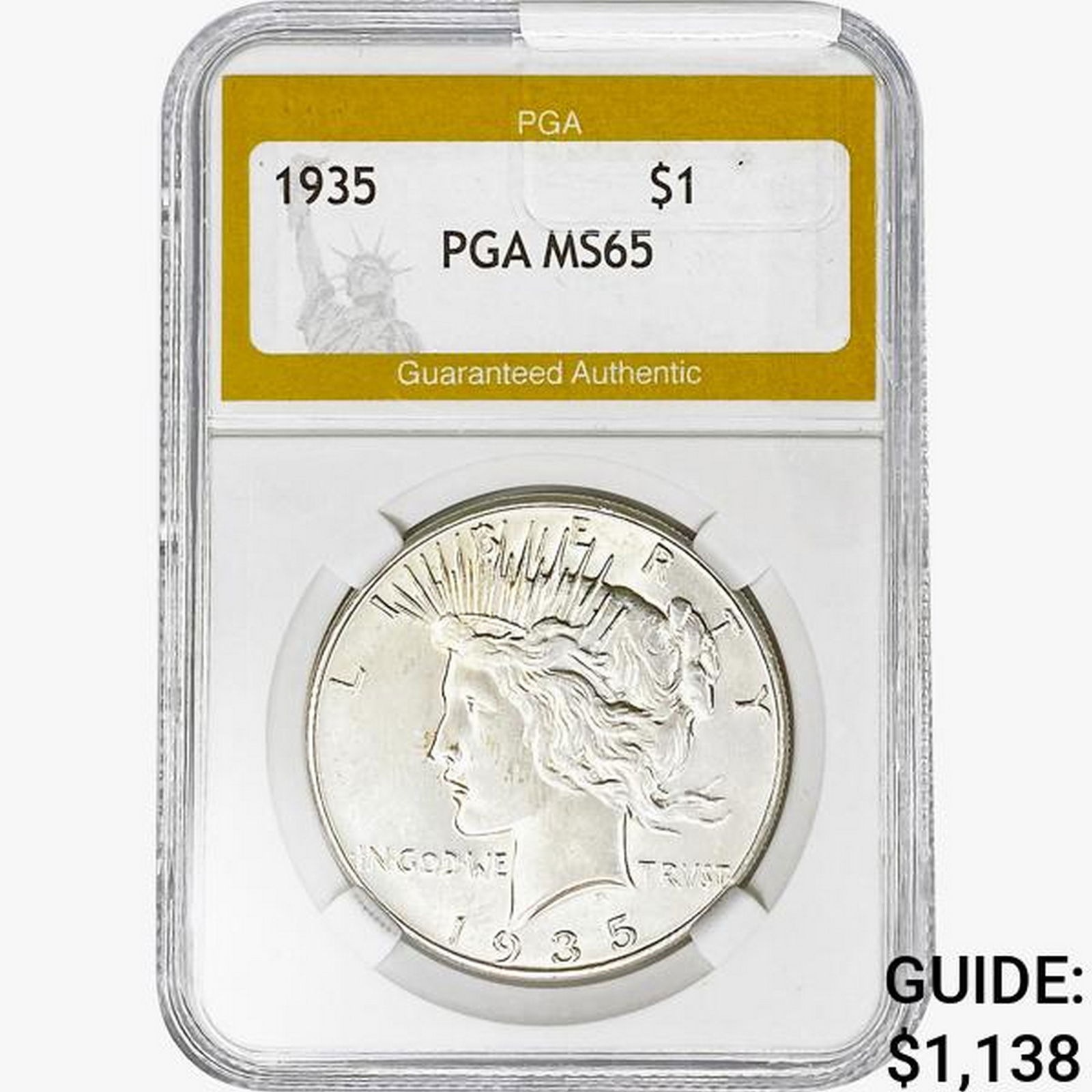 1935 Silver Peace Dollar PGA MS65 (1 of 2)