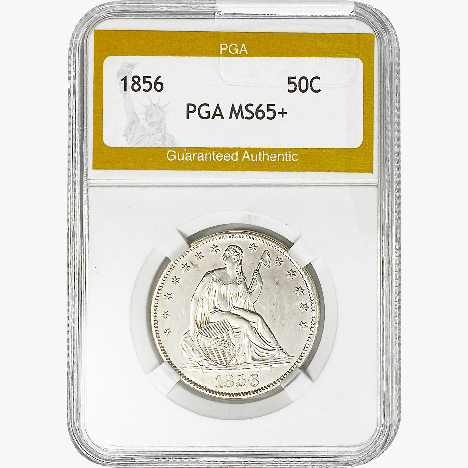 1856 Seated Liberty Half Dollar PGA MS65+ (1 of 2)