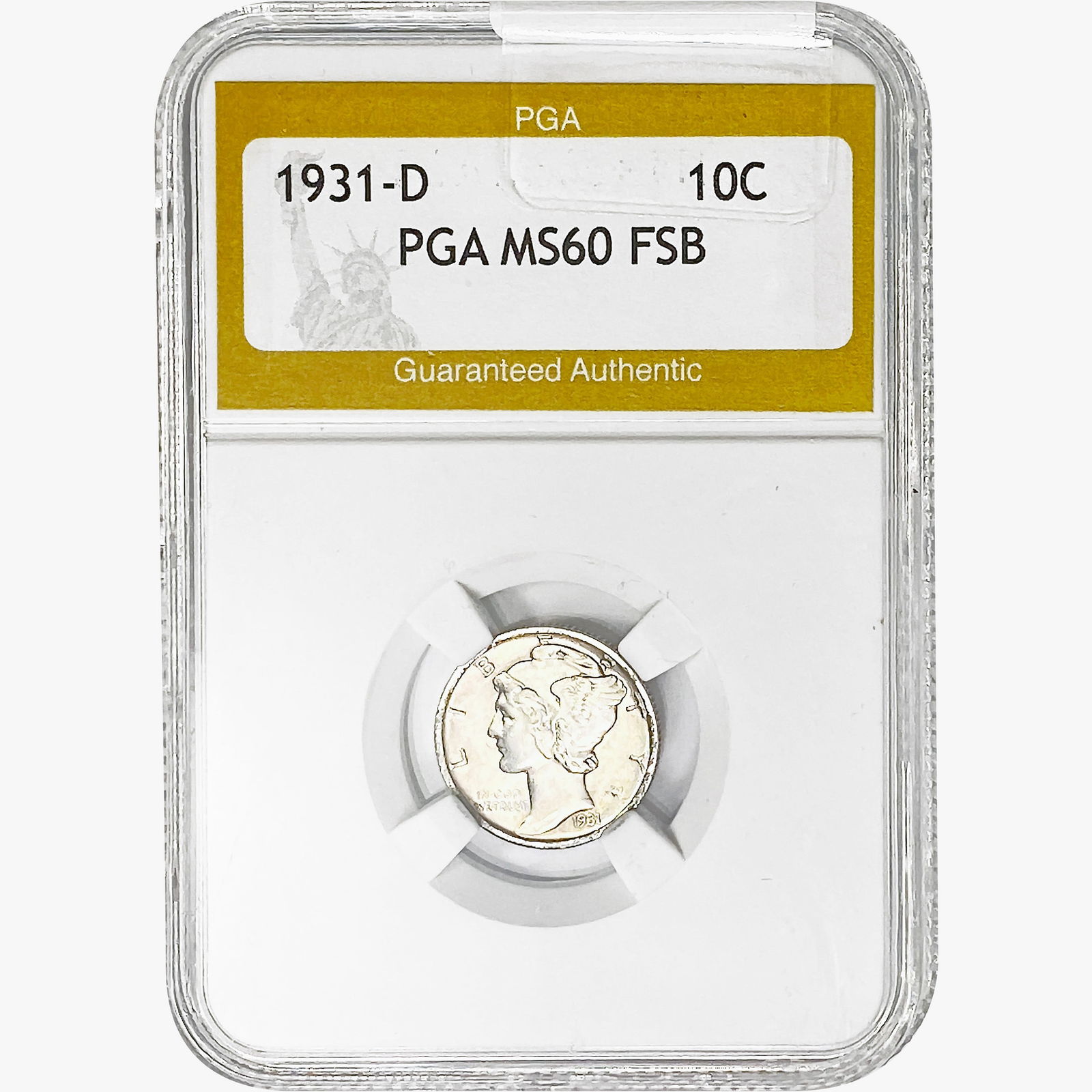 1931-D Mercury Silver Dime PGA MS60 FSB (1 of 2)