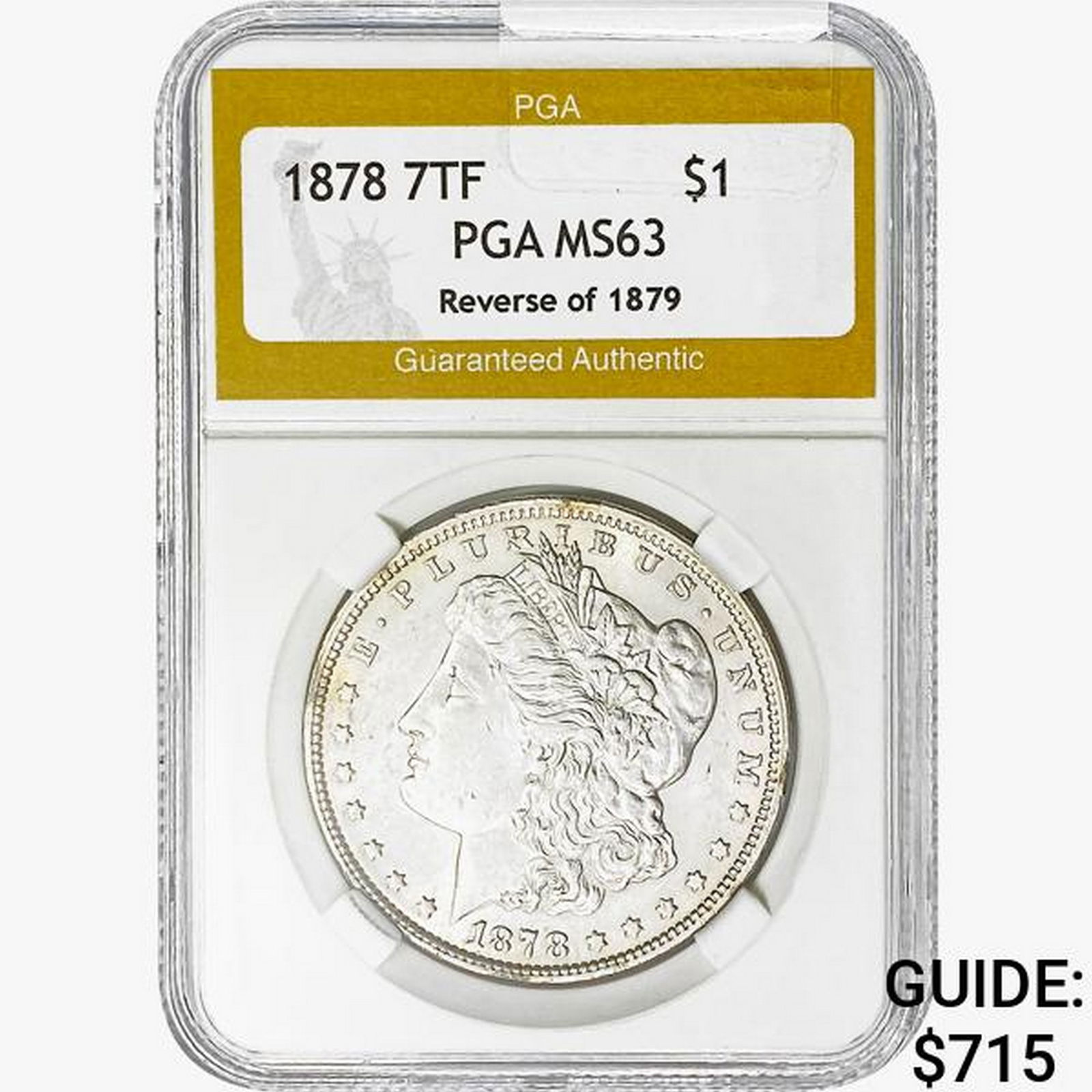 1878 7TF Morgan Silver Dollar PGA MS63 REV 79 (1 of 2)