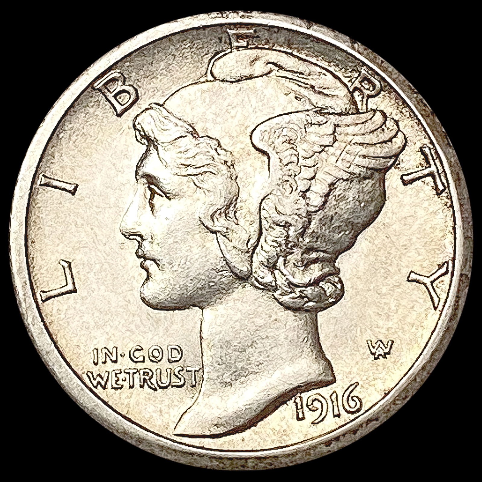 1916-S FSB Mercury Dime UNCIRCULATED (1 of 2)