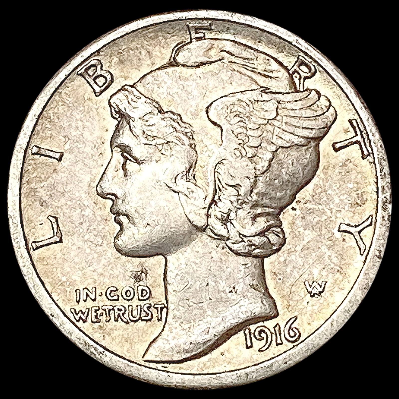 1916-S Mercury Dime CLOSELY UNCIRCULATED (1 of 2)