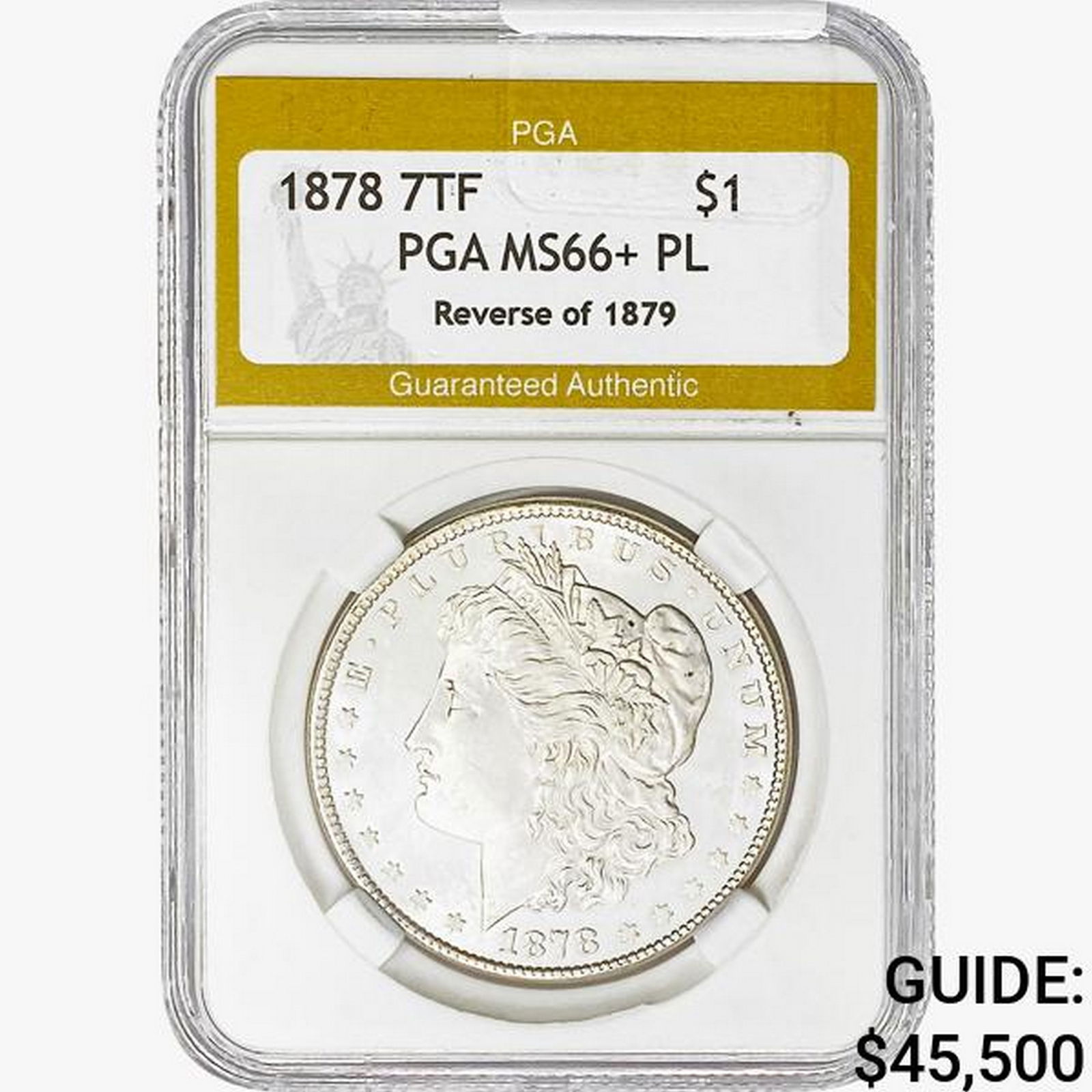 1878 7TF Morgan Silver Dollar PGA MS66+ PL REV 79 (1 of 2)