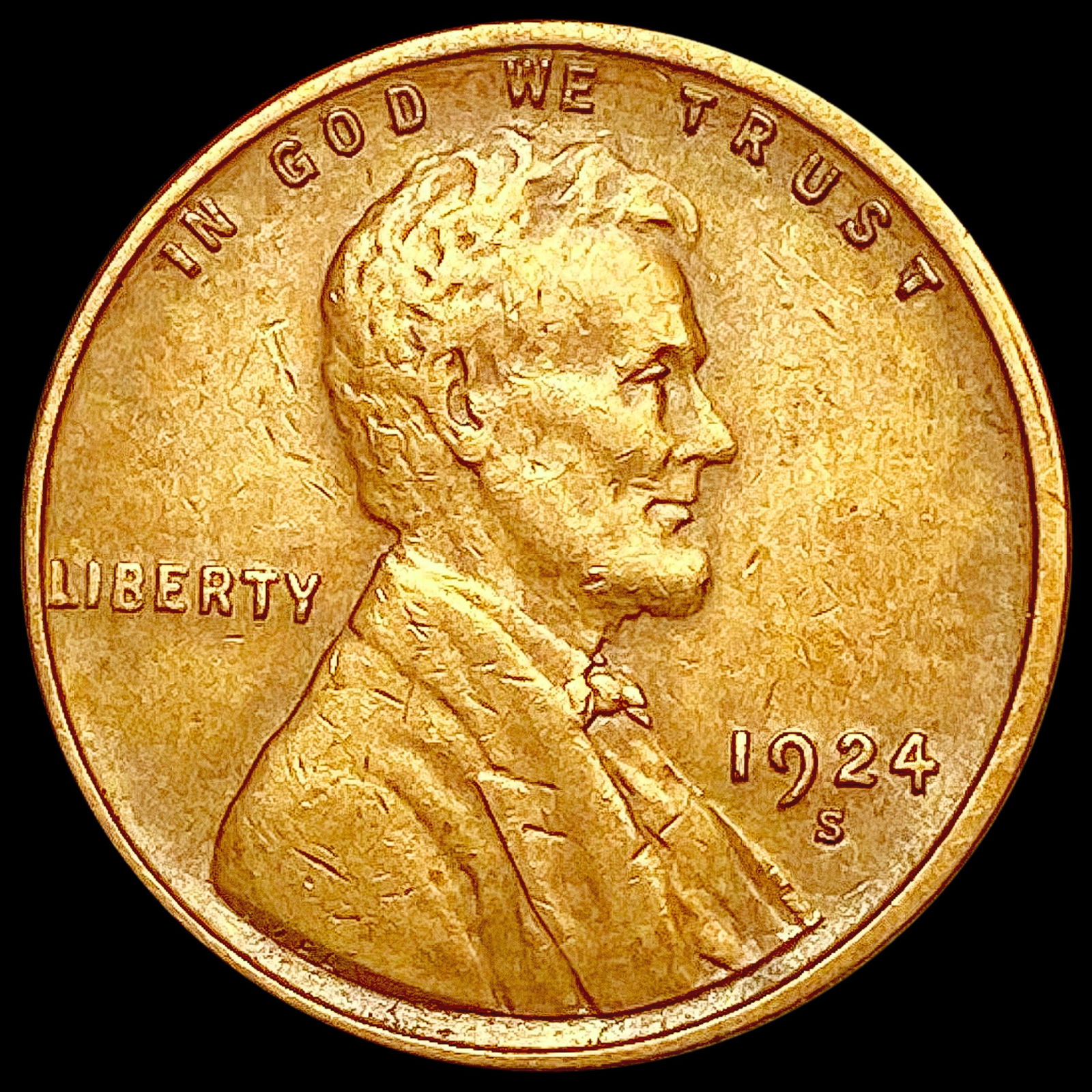 1924-S Wheat Cent CLOSELY UNCIRCULATED (1 of 2)