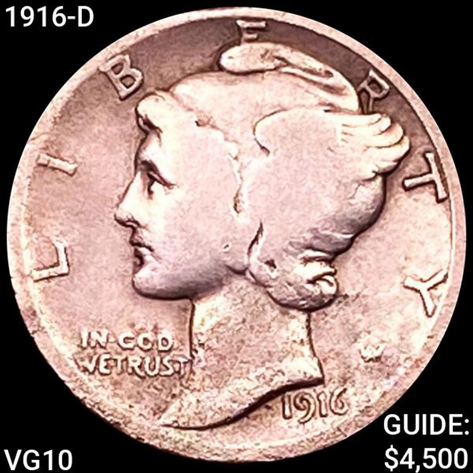 1916-D Mercury Dime NICELY CIRCULATED (1 of 2)
