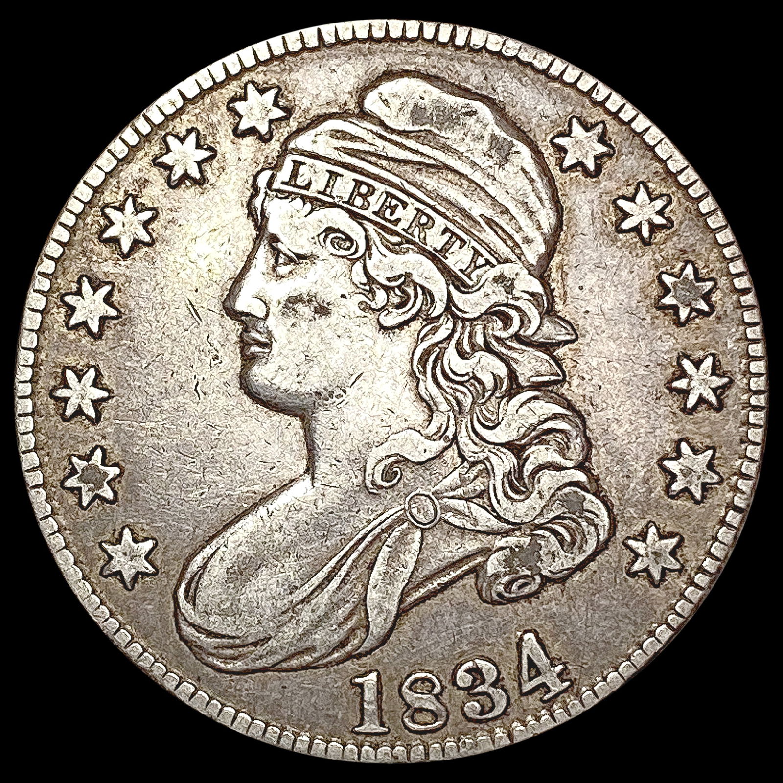 1834 Capped Bust Half Dollar NEARLY UNCIRCULATED (1 of 2)