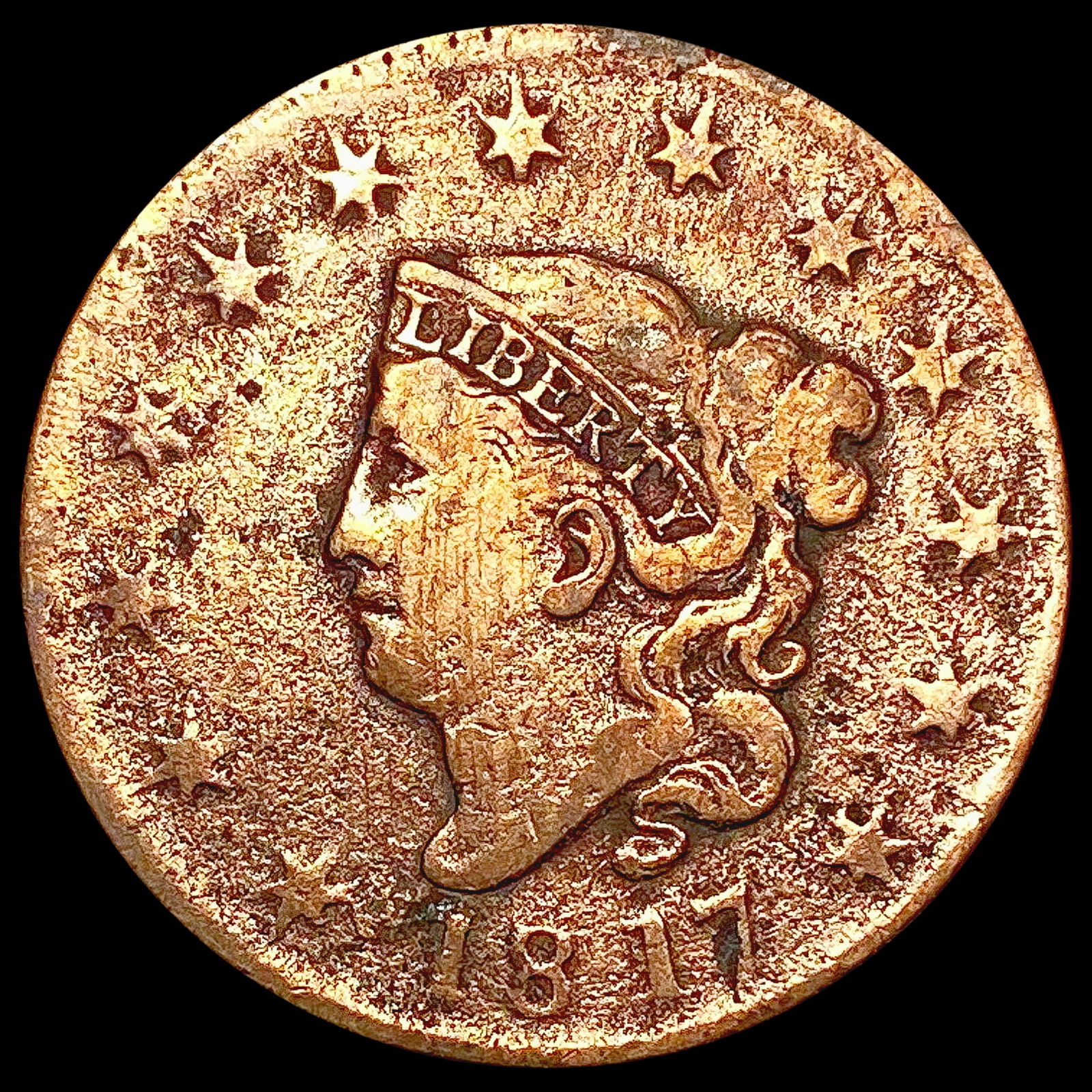 1817 Coronet Head Large Cent NICELY CIRCULATED (1 of 2)