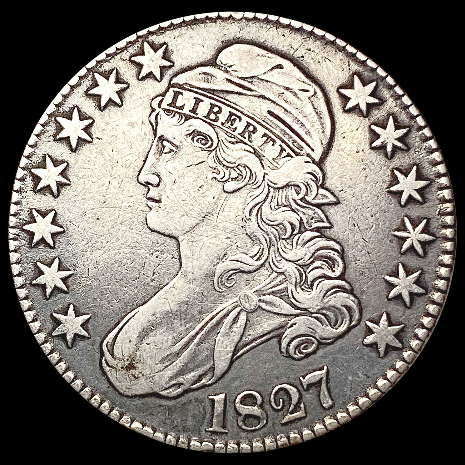1827 Capped Bust Half Dollar NEARLY UNCIRCULATED (1 of 2)