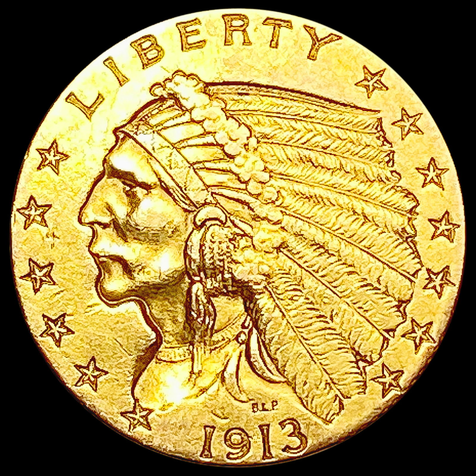 1913 $2.50 Gold Quarter Eagle CLOSELY UNCIRCULATED (1 of 2)