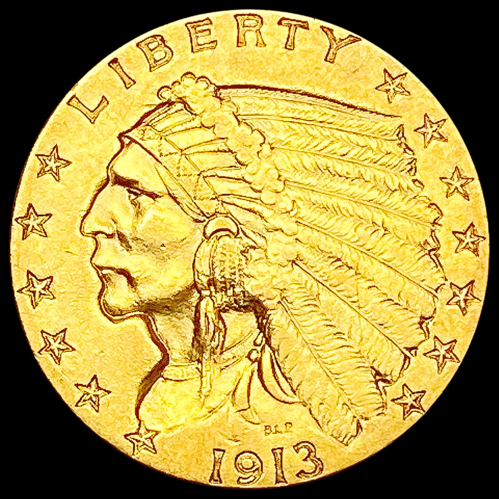 1913 $2.50 Gold Quarter Eagle CLOSELY UNCIRCULATED (1 of 2)