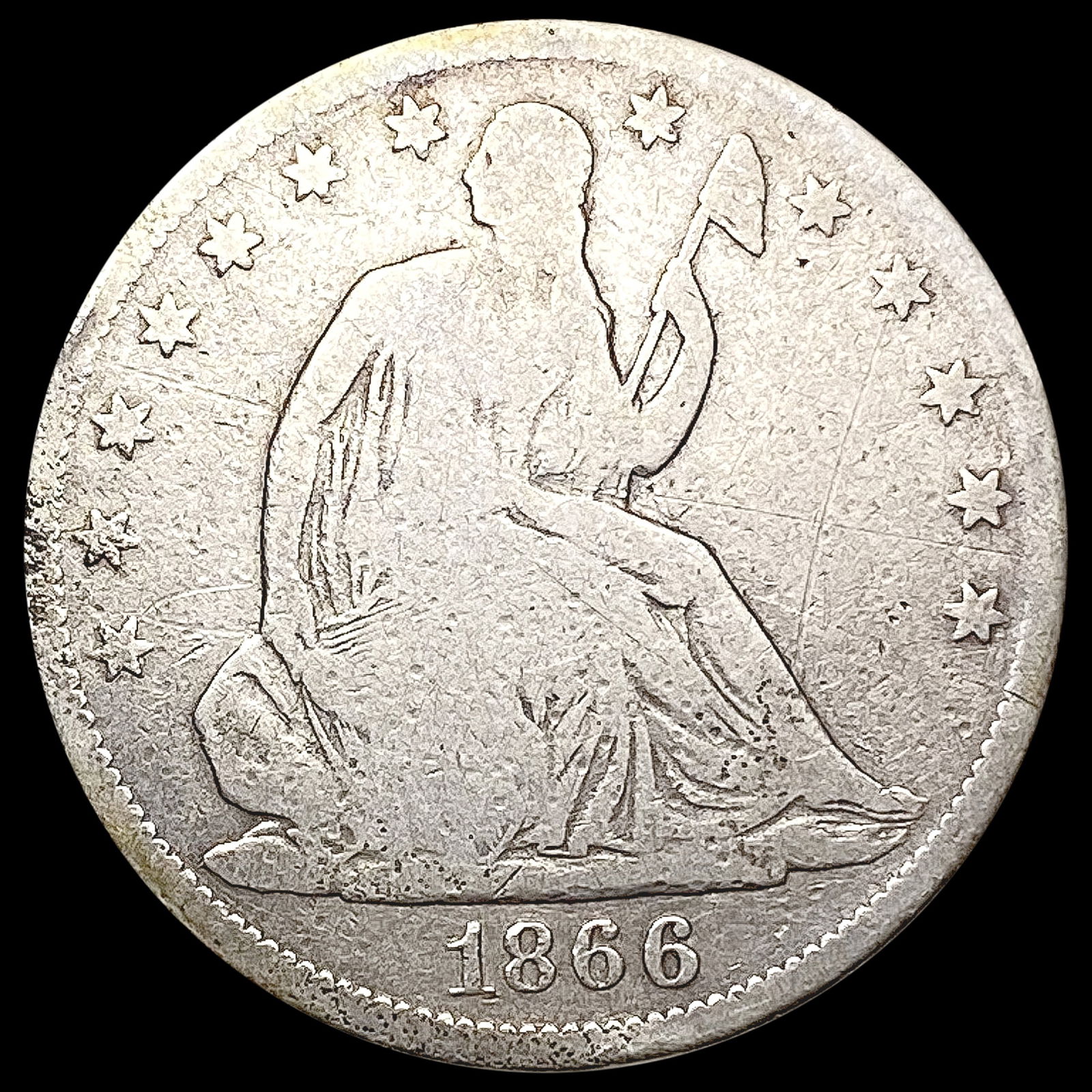 1866 Seated Liberty Half Dollar NICELY CIRCULATED (1 of 2)
