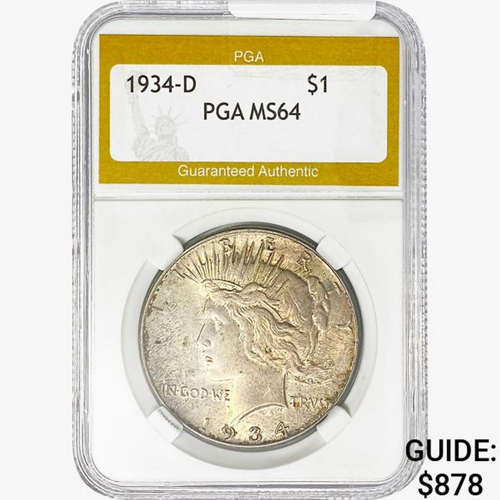 1934-D Silver Peace Dollar PGA MS64 (1 of 2)