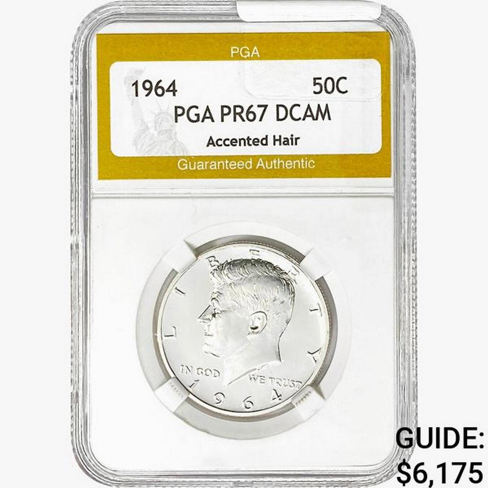 1964 Kennedy Half Dollar PGA PR67 DCAM Accented Ha: 1964 Kennedy Half Dollar PGA PR67 DCAM Accented Ha