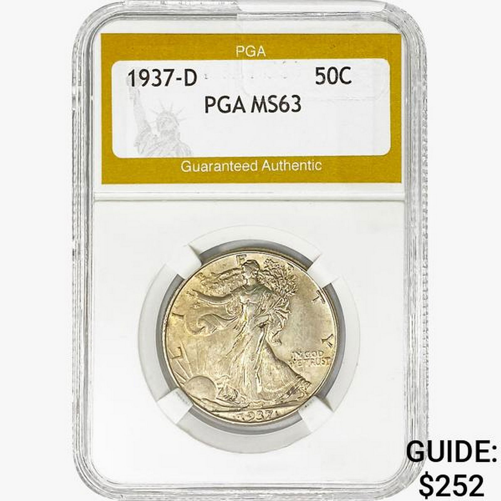 1937 Walking Liberty Half Dollar PGA MS63 (1 of 2)