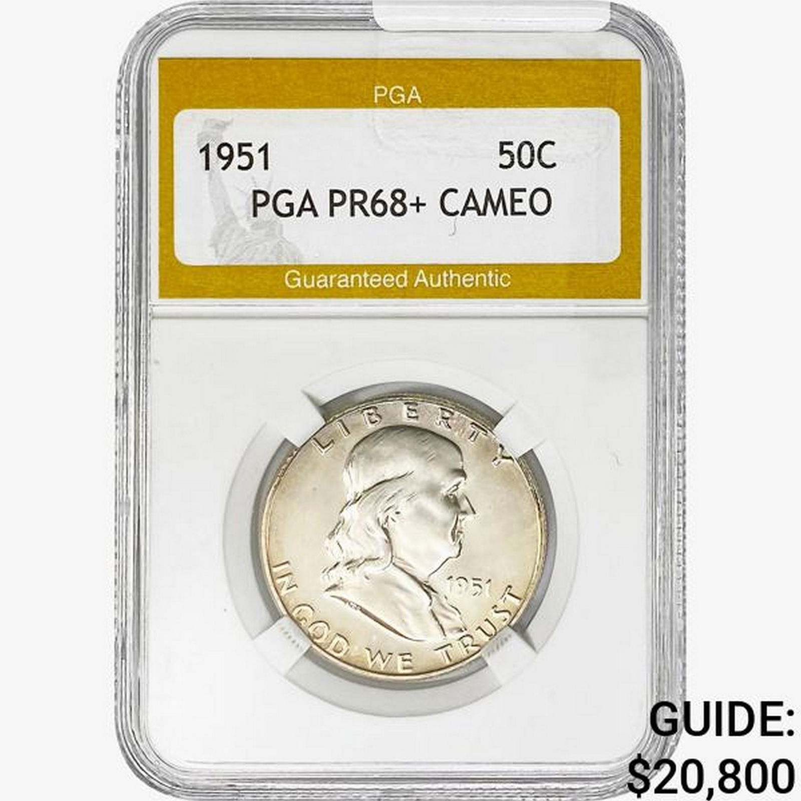 1951 Franklin Half Dollar PGA PR68+ CAMEO (1 of 2)