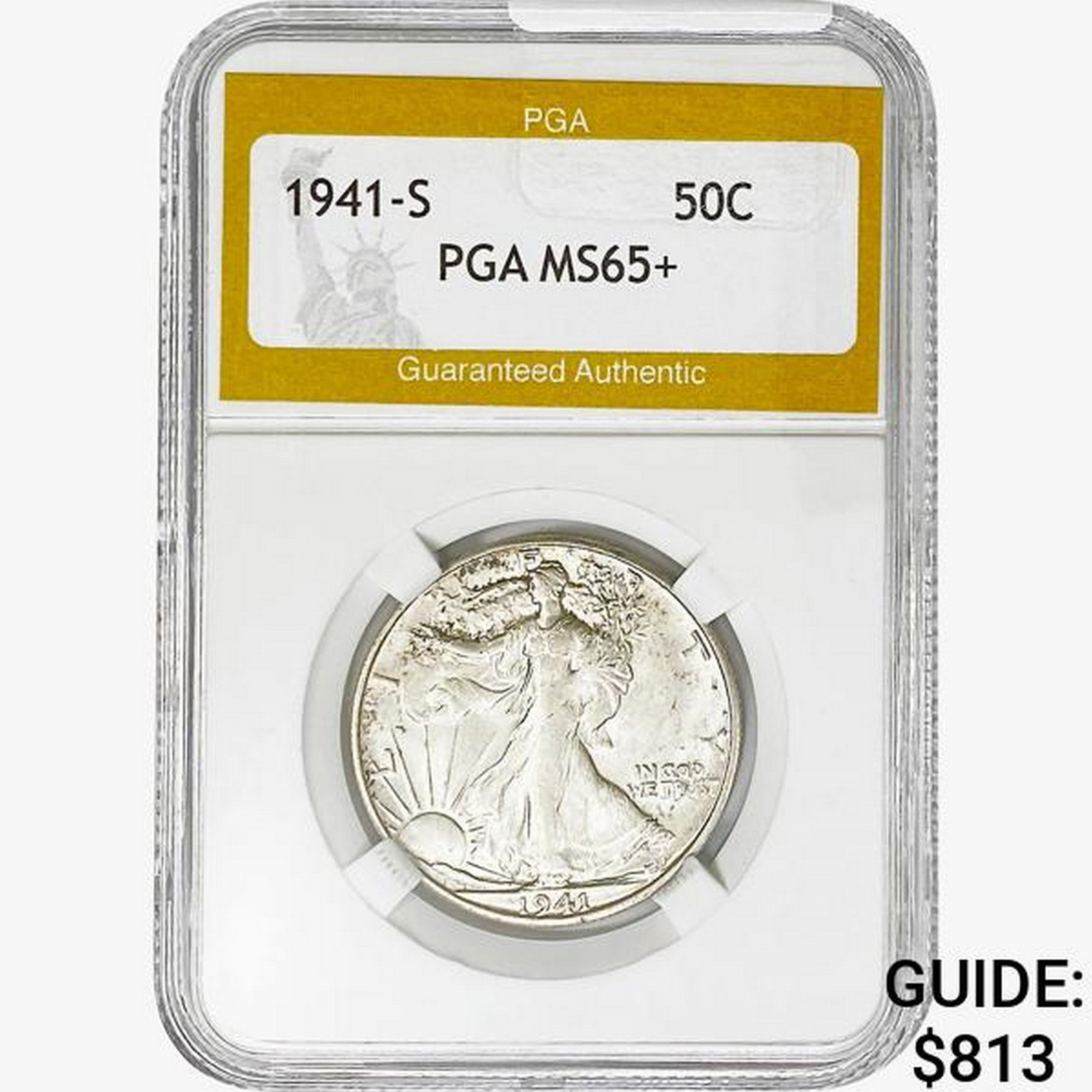1941-S Walking Liberty Half Dollar PGA MS65+: 1941-S Walking Liberty Half Dollar PGA MS65+
