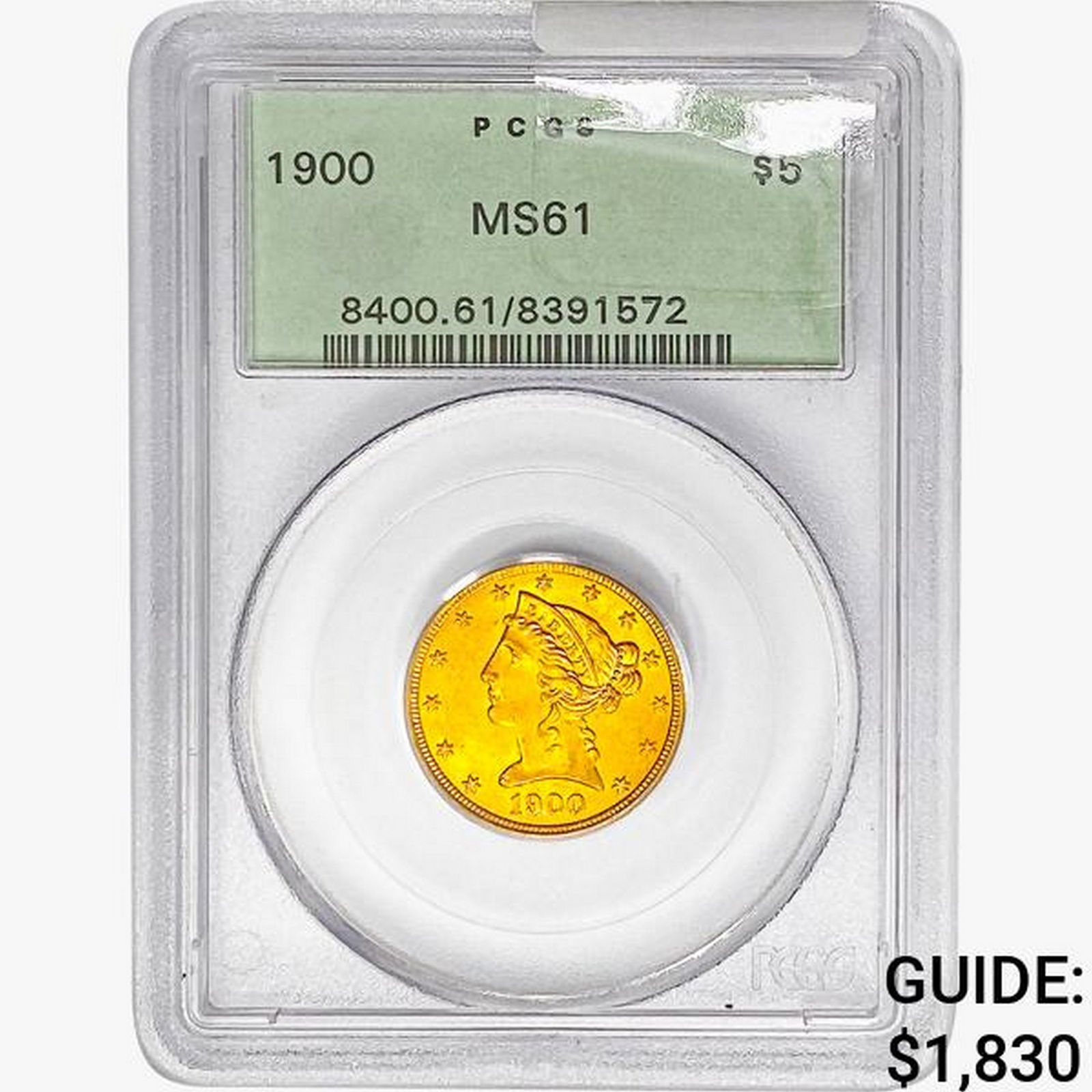 1900 $5 Gold Half Eagle PCGS MS61 (1 of 2)