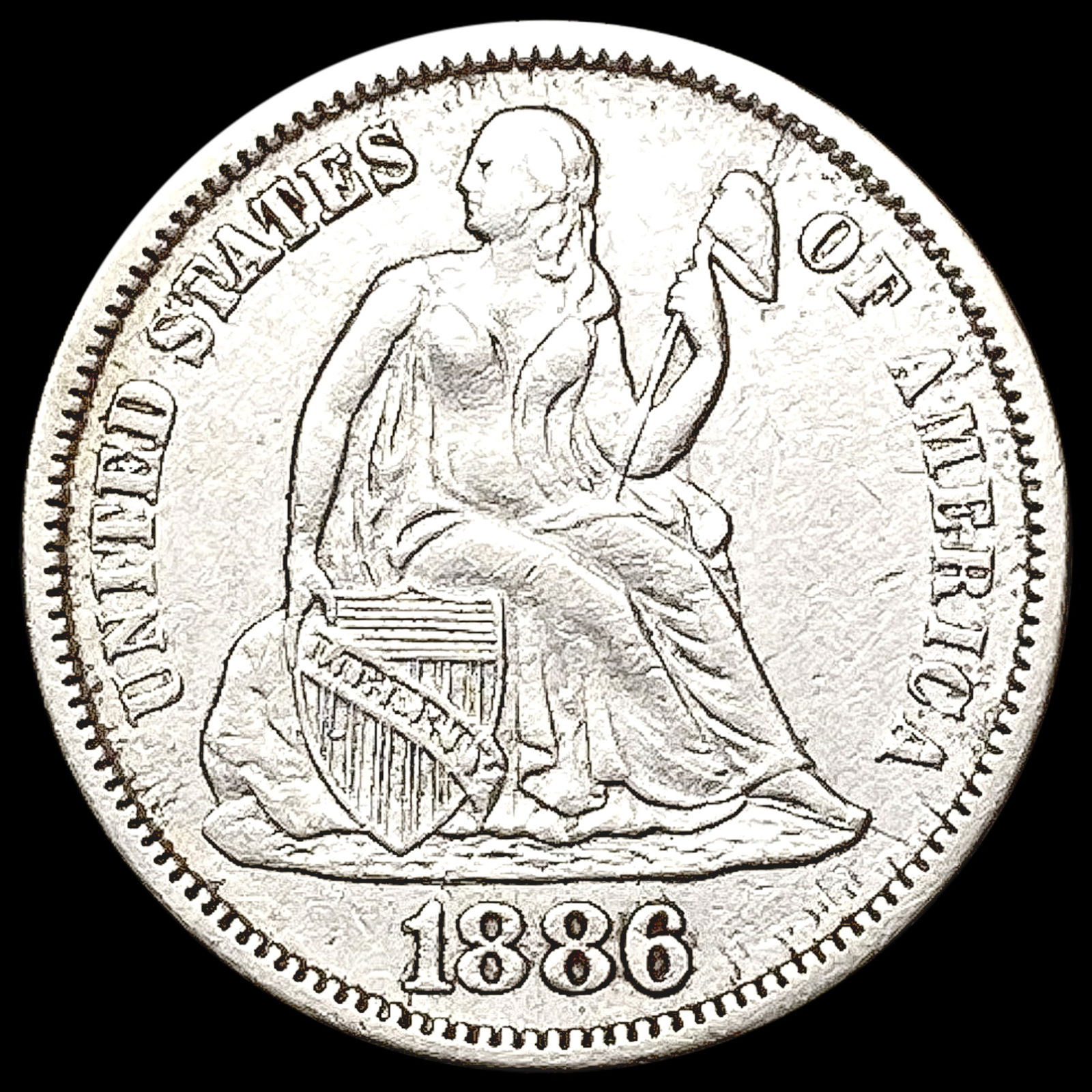 1886 Seated Liberty Dime CHOICE AU (1 of 2)