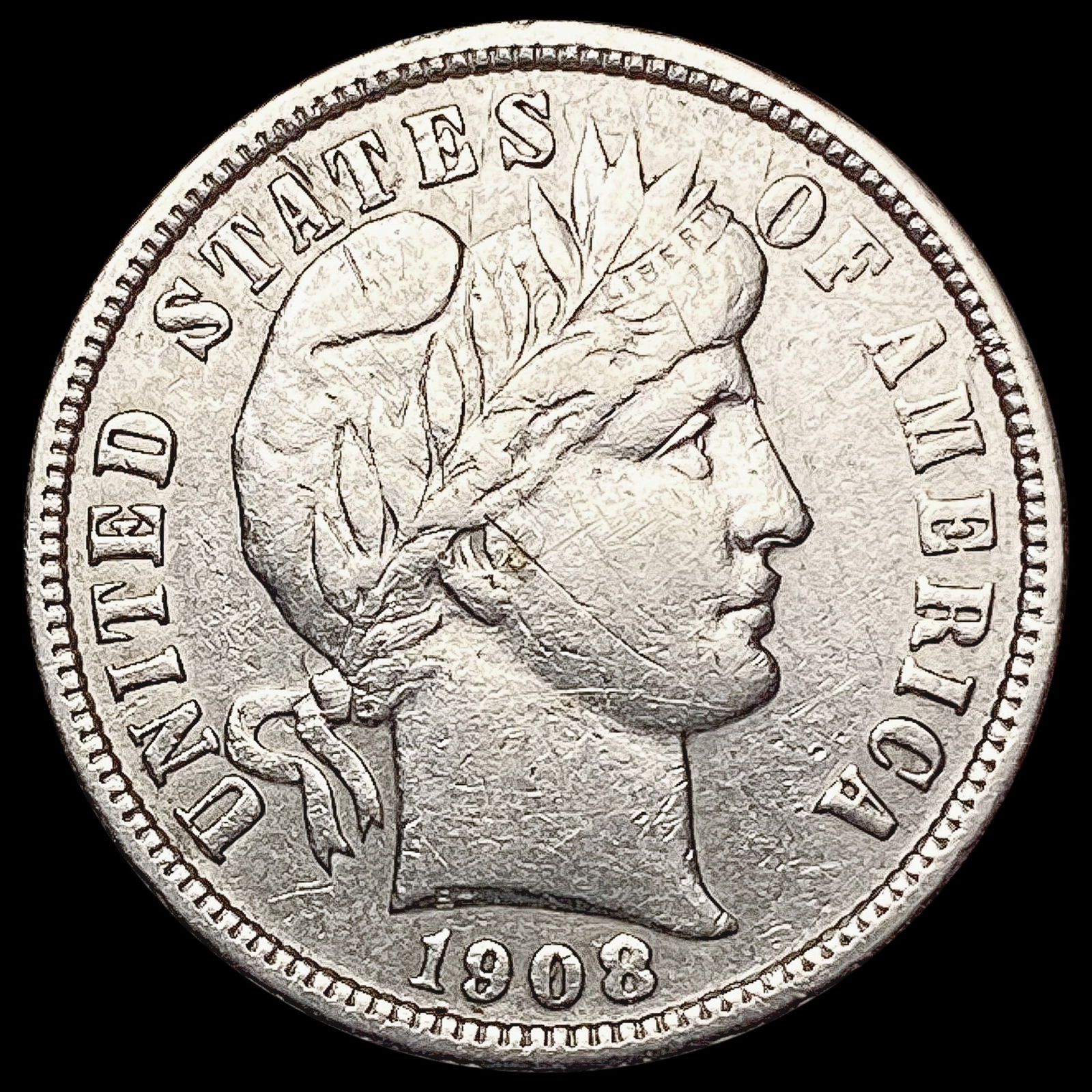 1908-D Barber Dime CLOSELY UNCIRCULATED (1 of 2)