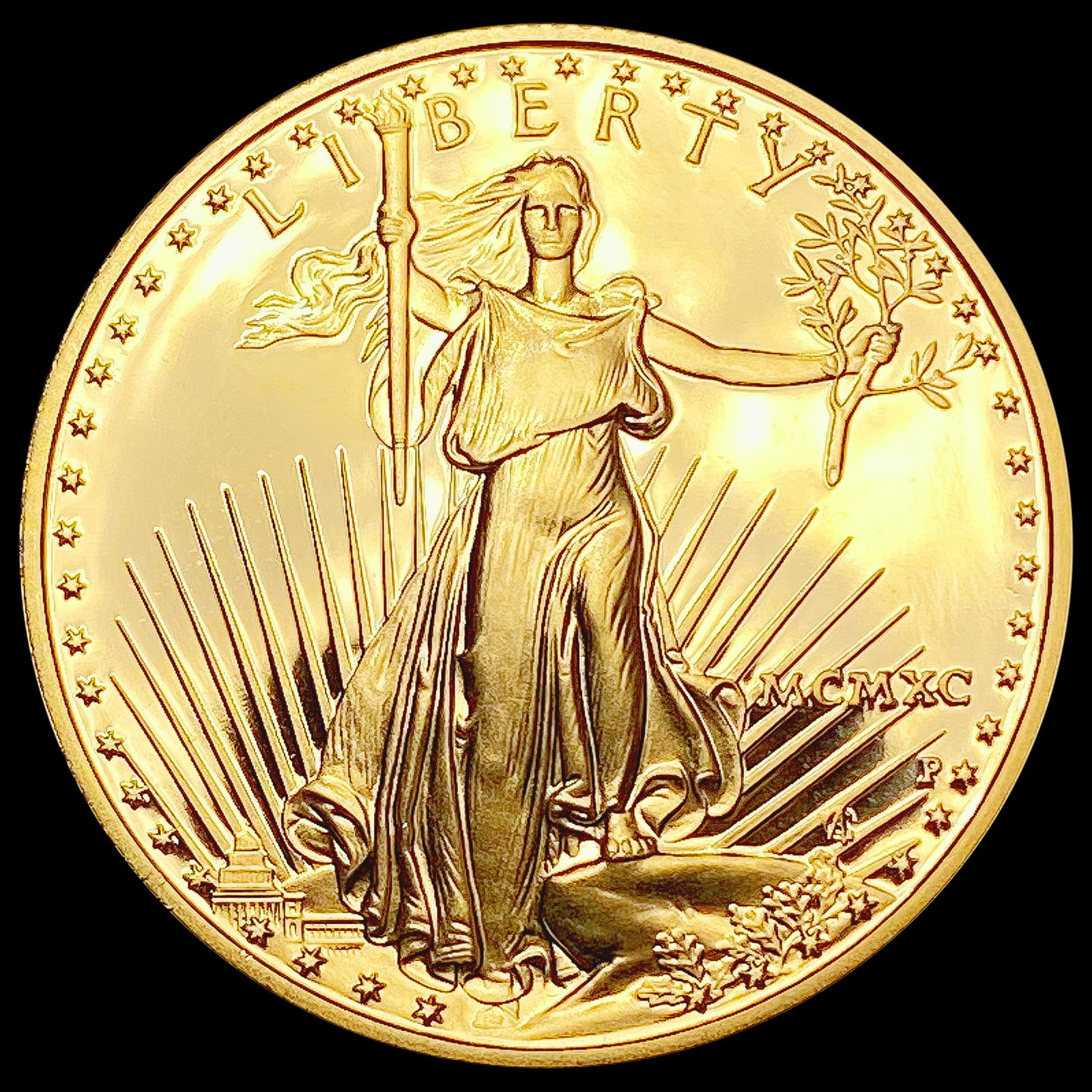 1990 $25 American Gold Eagle 1/2oz GEM PROOF (1 of 2)