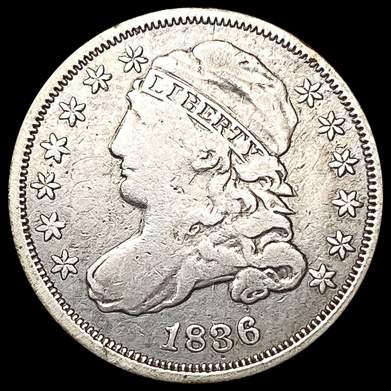 1836 Capped Bust Dime NEARLY UNCIRCULATED (1 of 2)