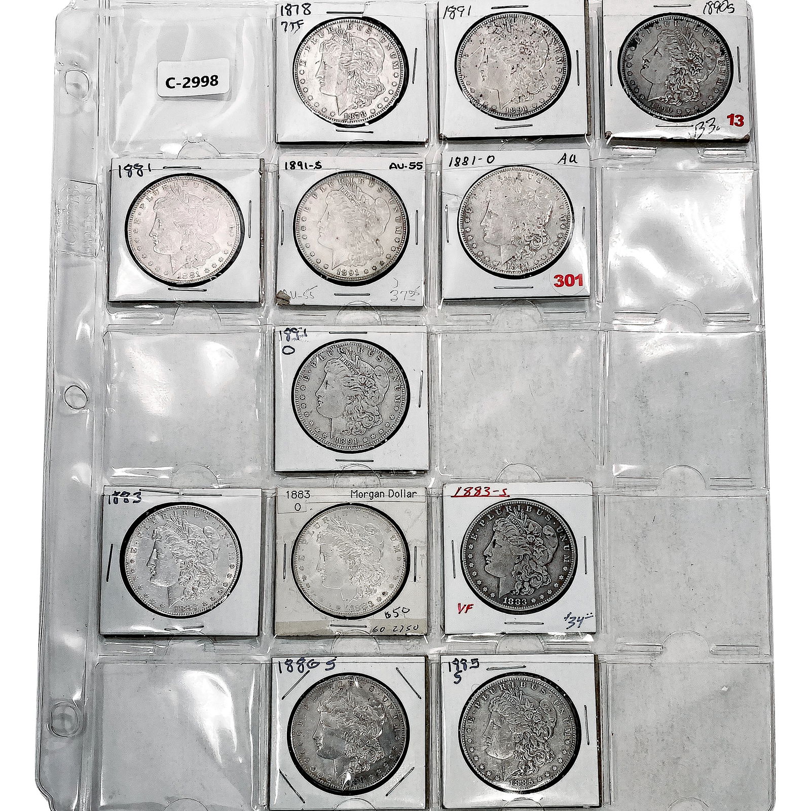 1878-1891 Morgan Silver Dollar Collection [12 Coins] (1 of 2)